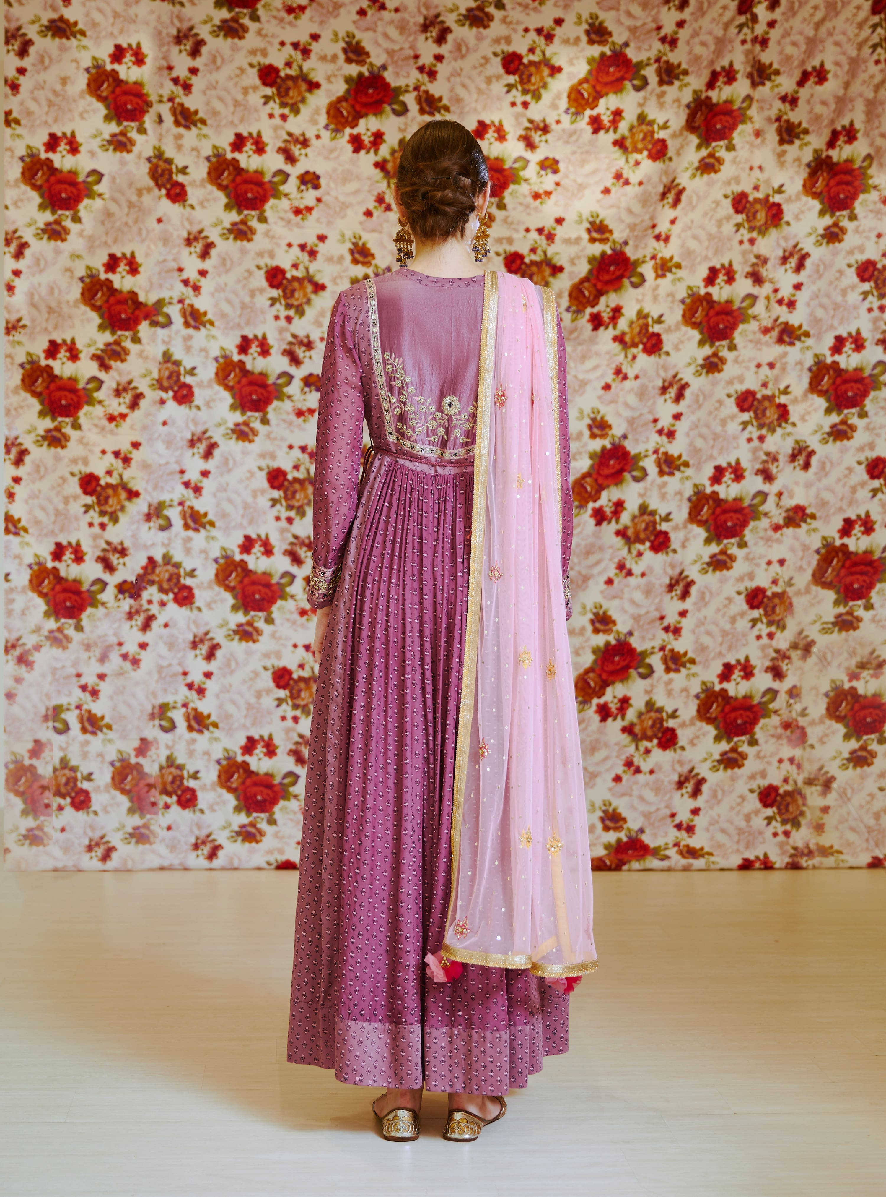 Light Mauve Anarkali Set