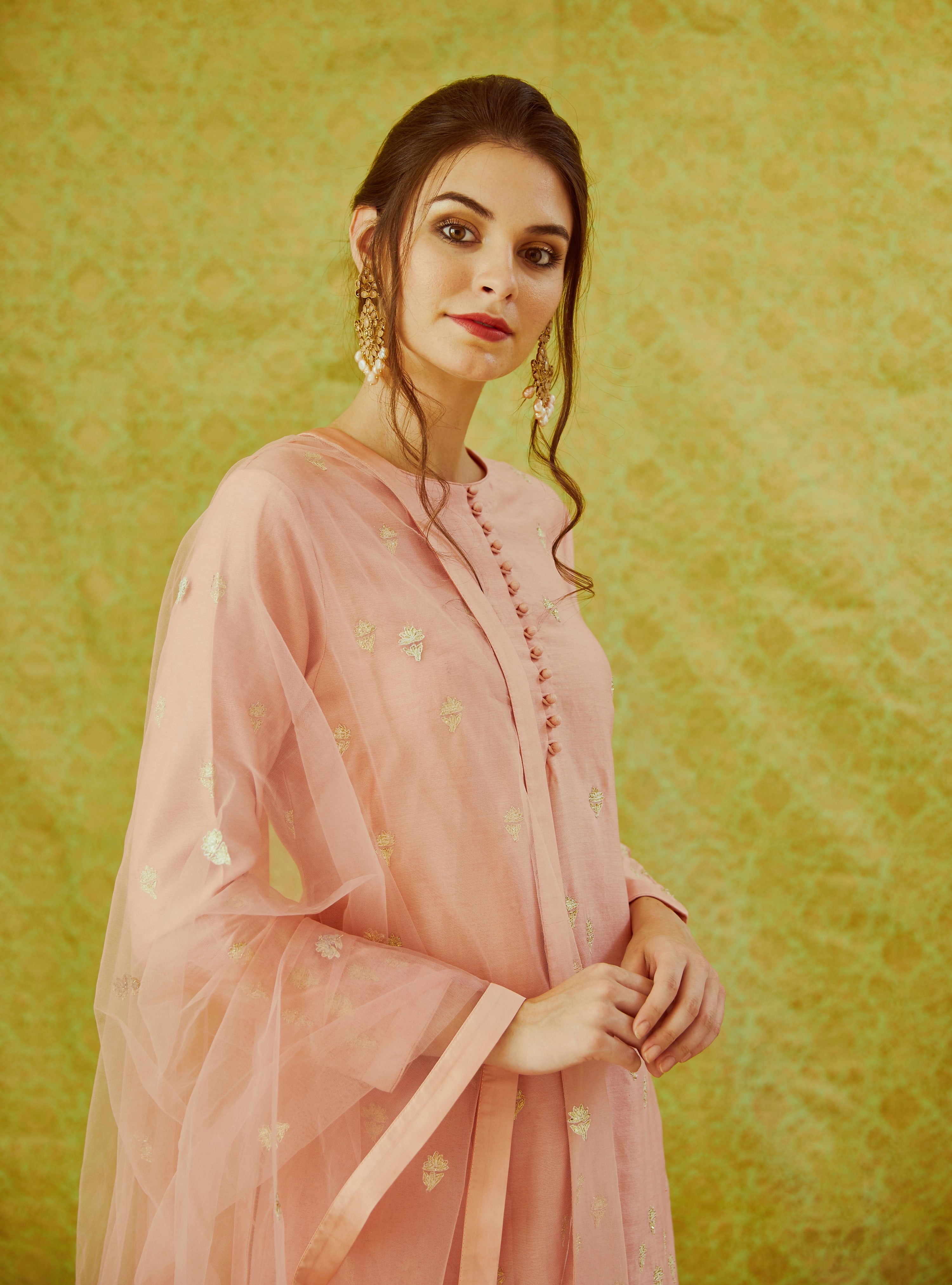Peach Kurta Set