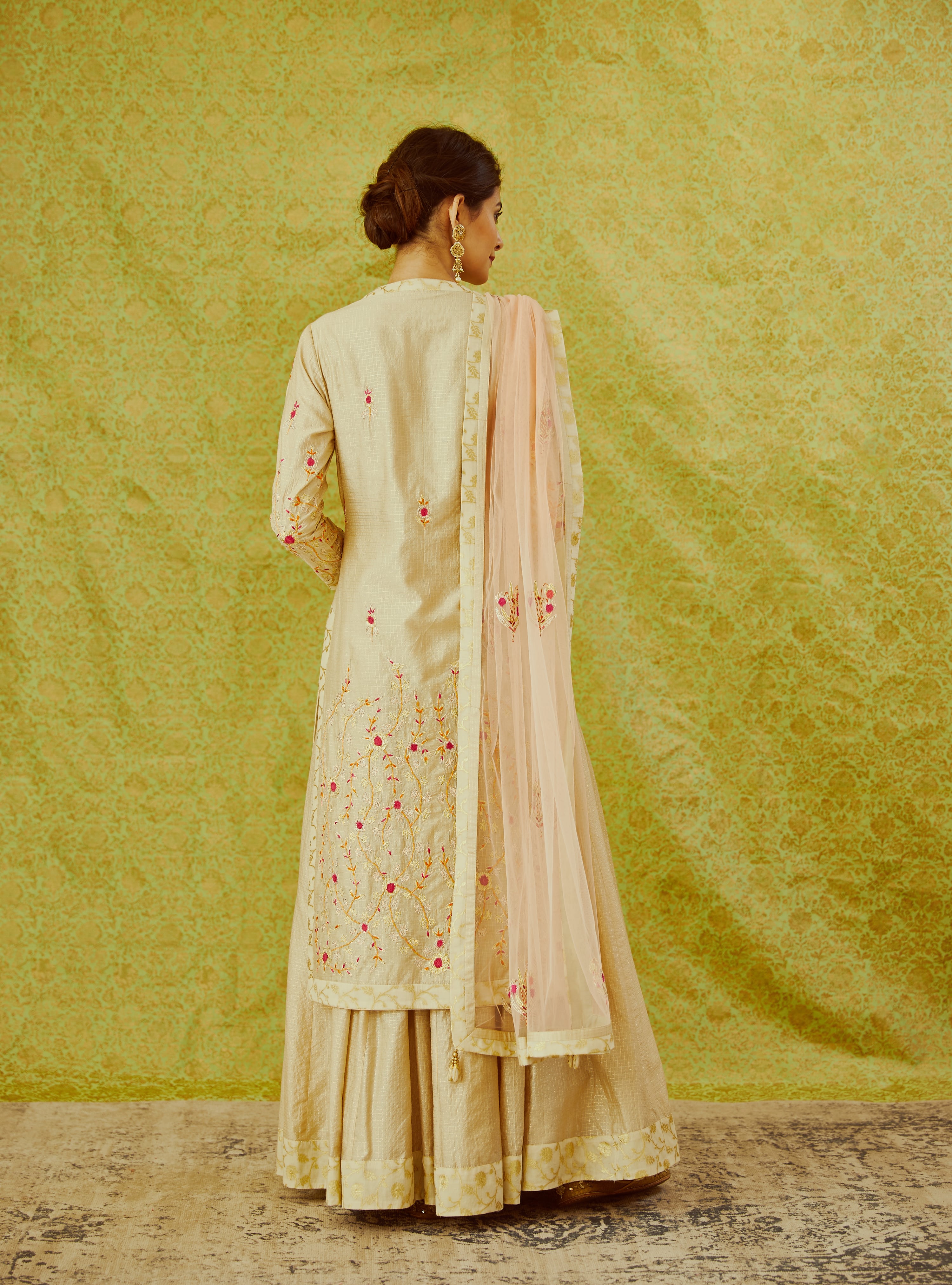 Beige Kurta & Skirt Set