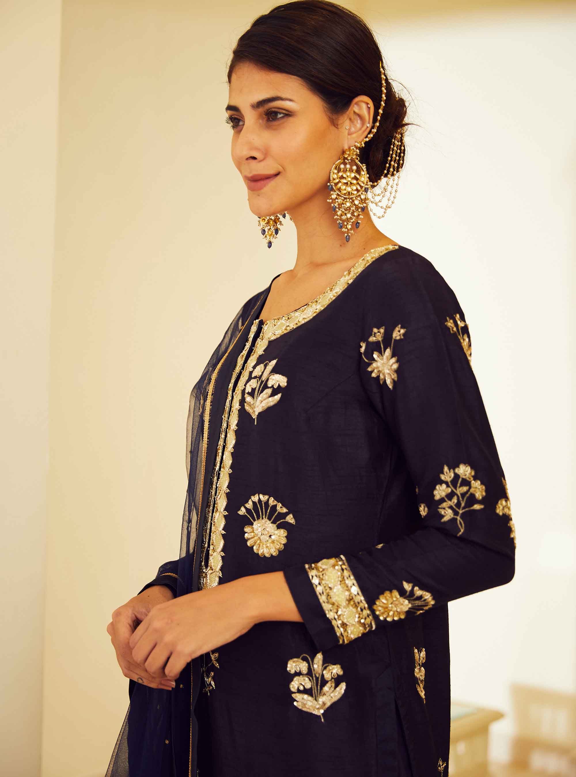 Navy Blue Kurta Set