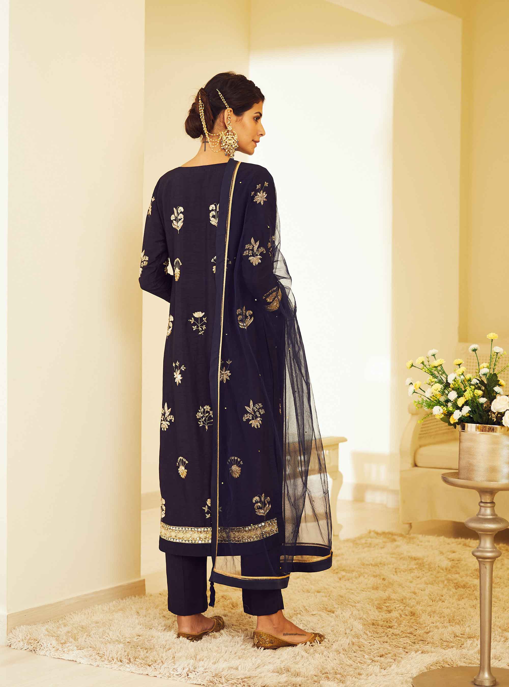 Navy Blue Kurta Set