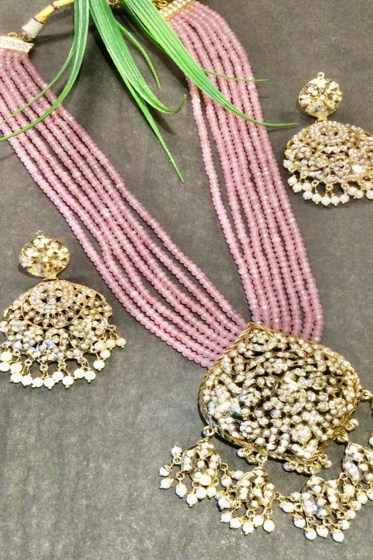 LEGACY JADAU LONG NECKLACE SET PINK