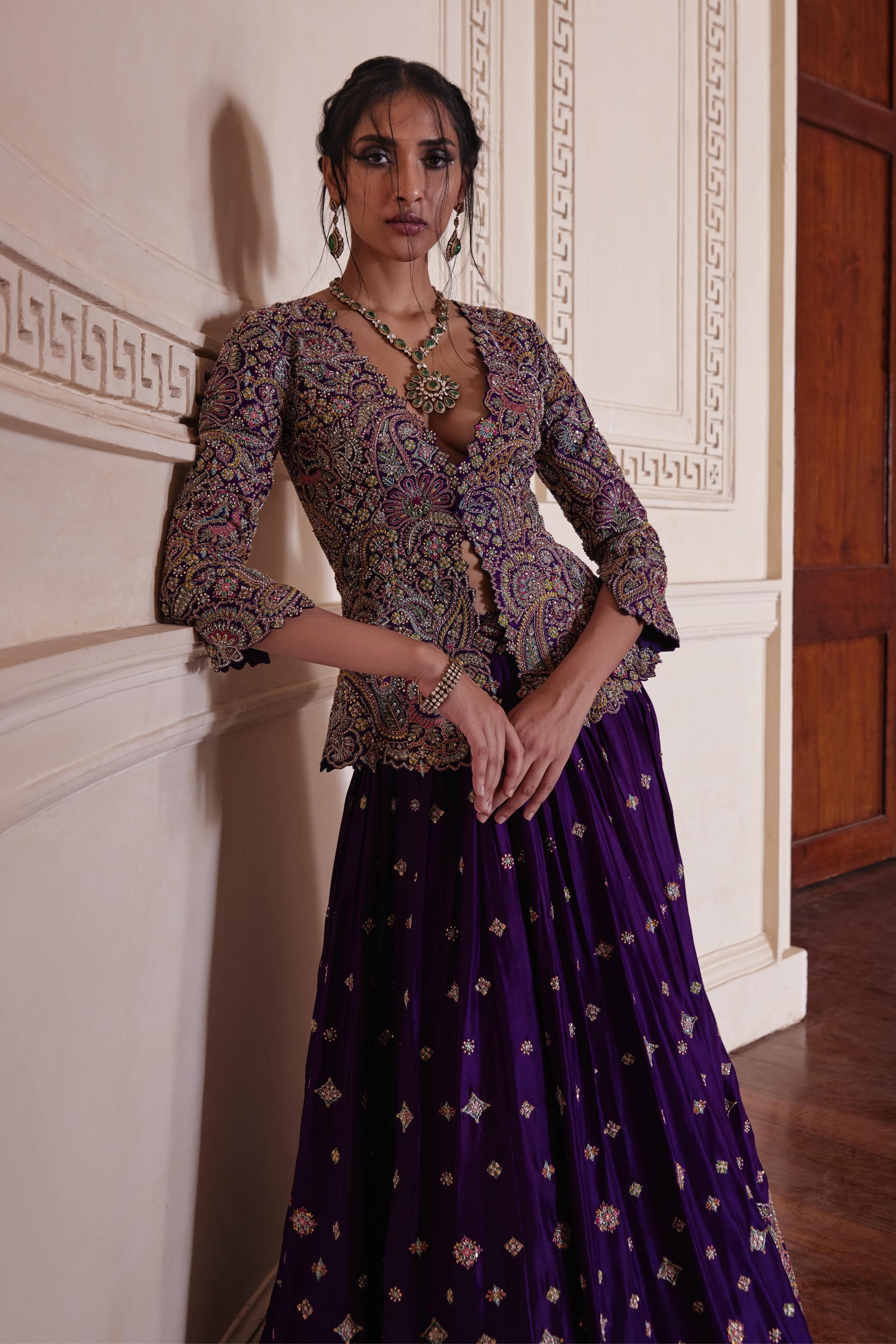 Meenakari Jacket and Lehenga