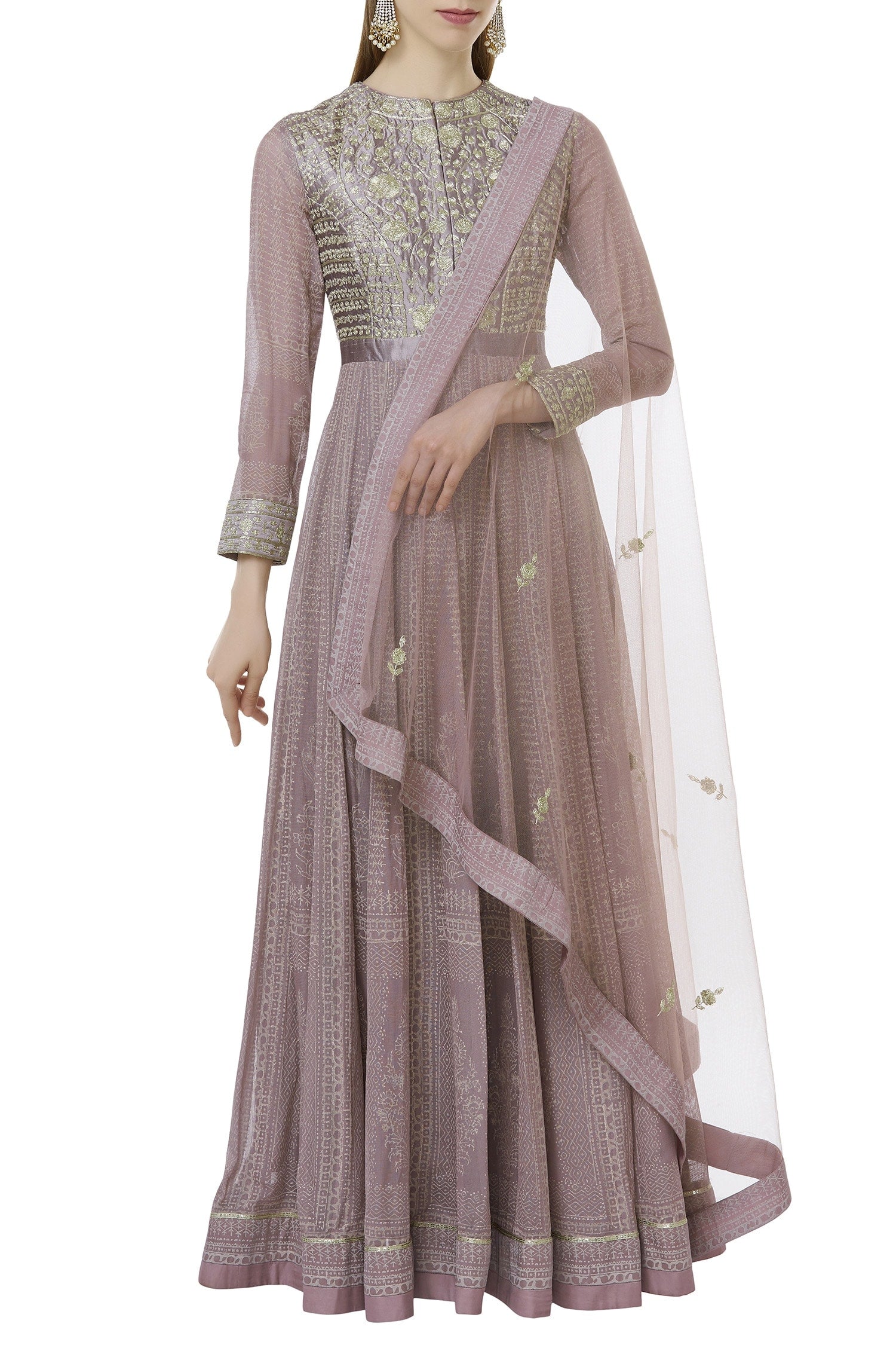 Mauve Purple Anarkali Set