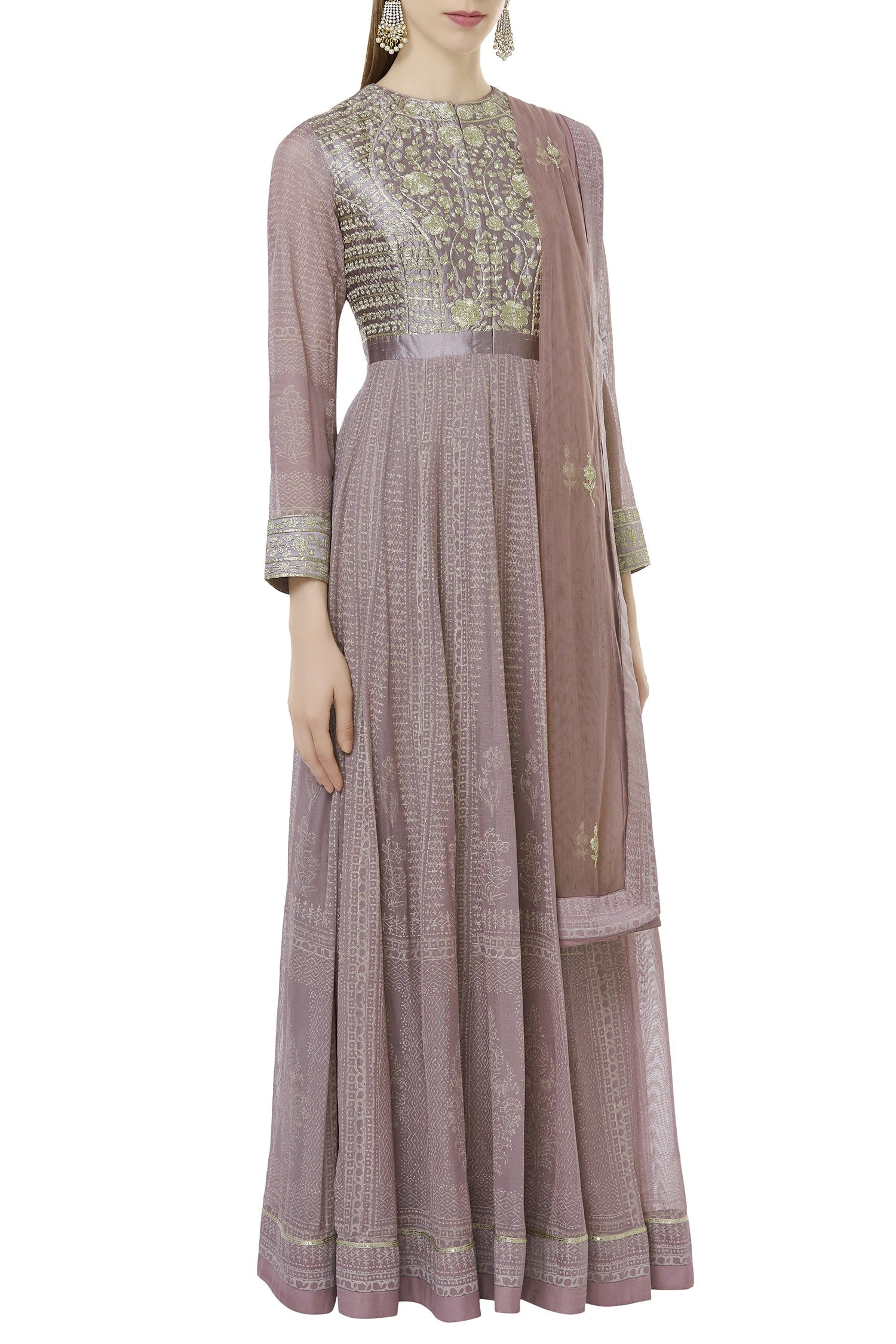 Mauve Purple Anarkali Set
