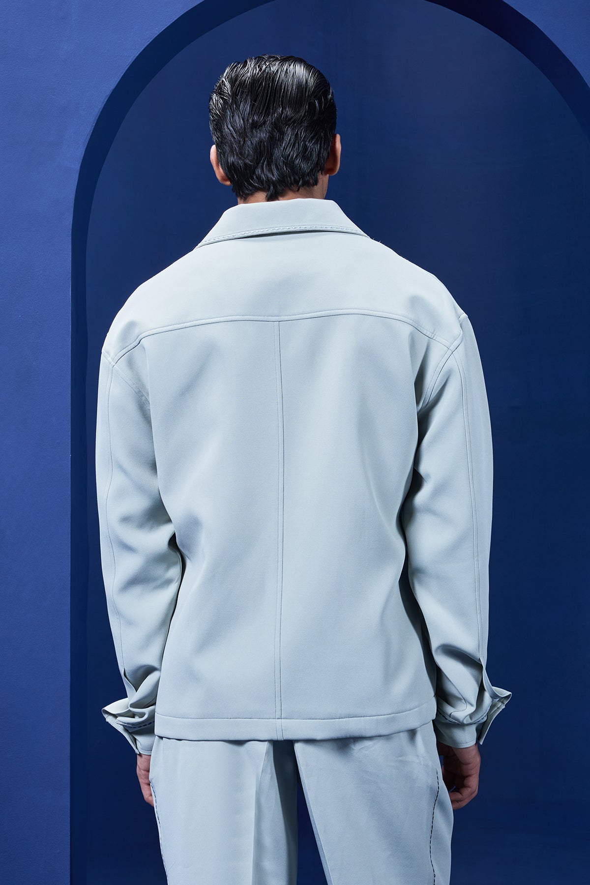 Pista green cord set detailing with horse embroidery