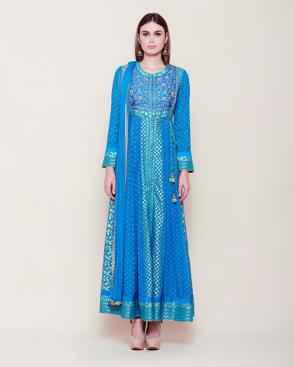 Blue Anarkali set