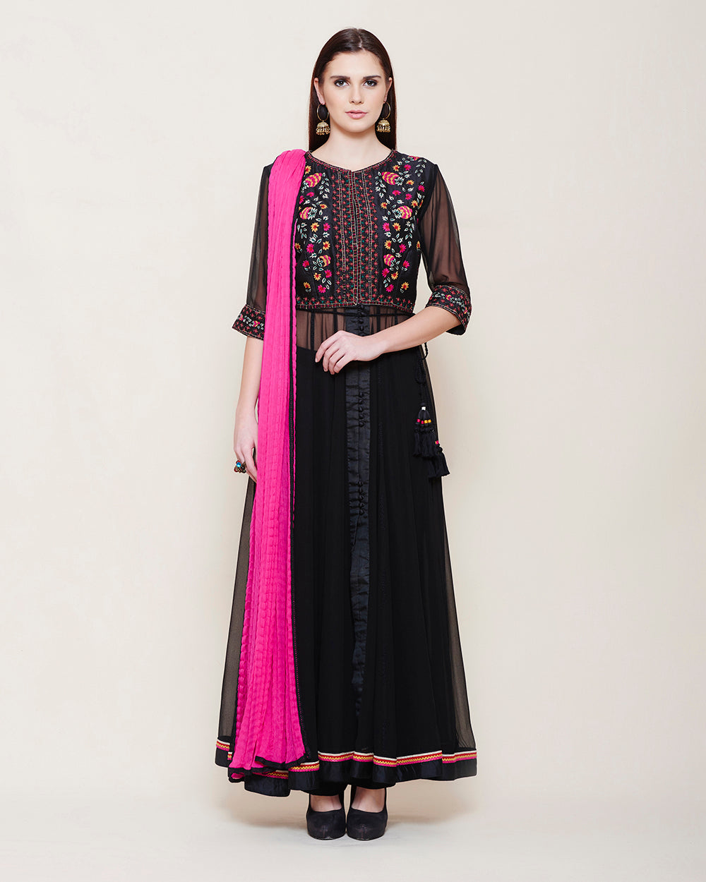 Black Anarkali Set