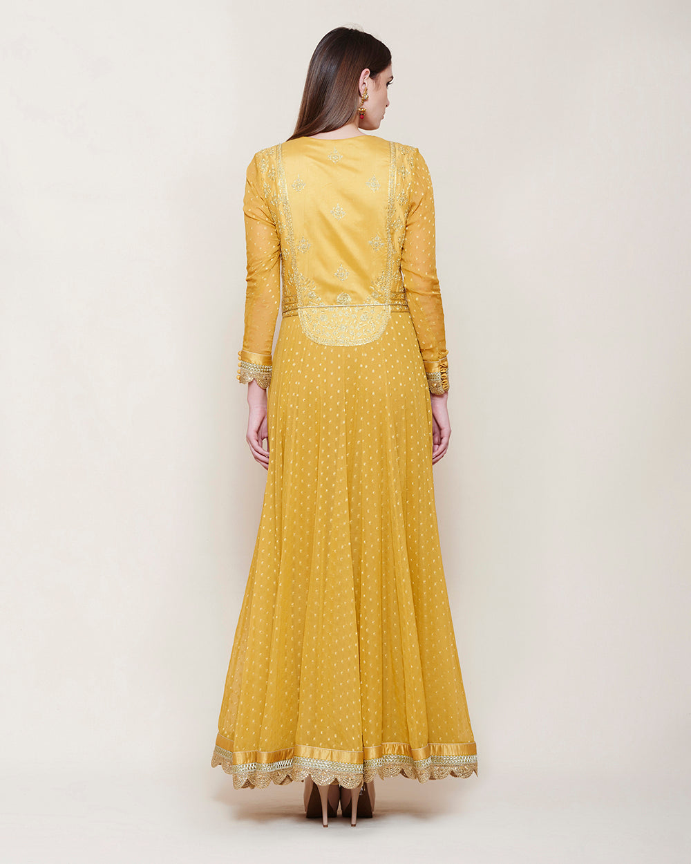 Mustard Yellow Anarkali Set