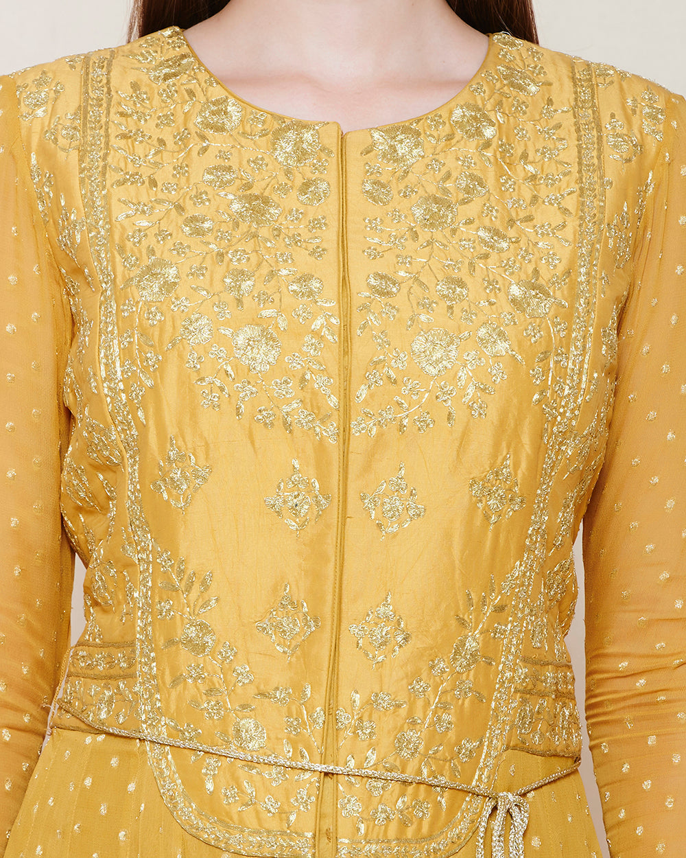 Mustard Yellow Anarkali Set