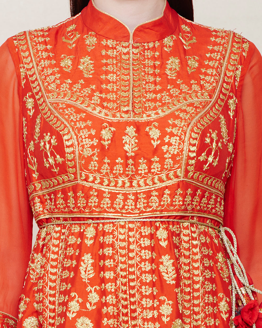 Red & Gold Anarkali Set