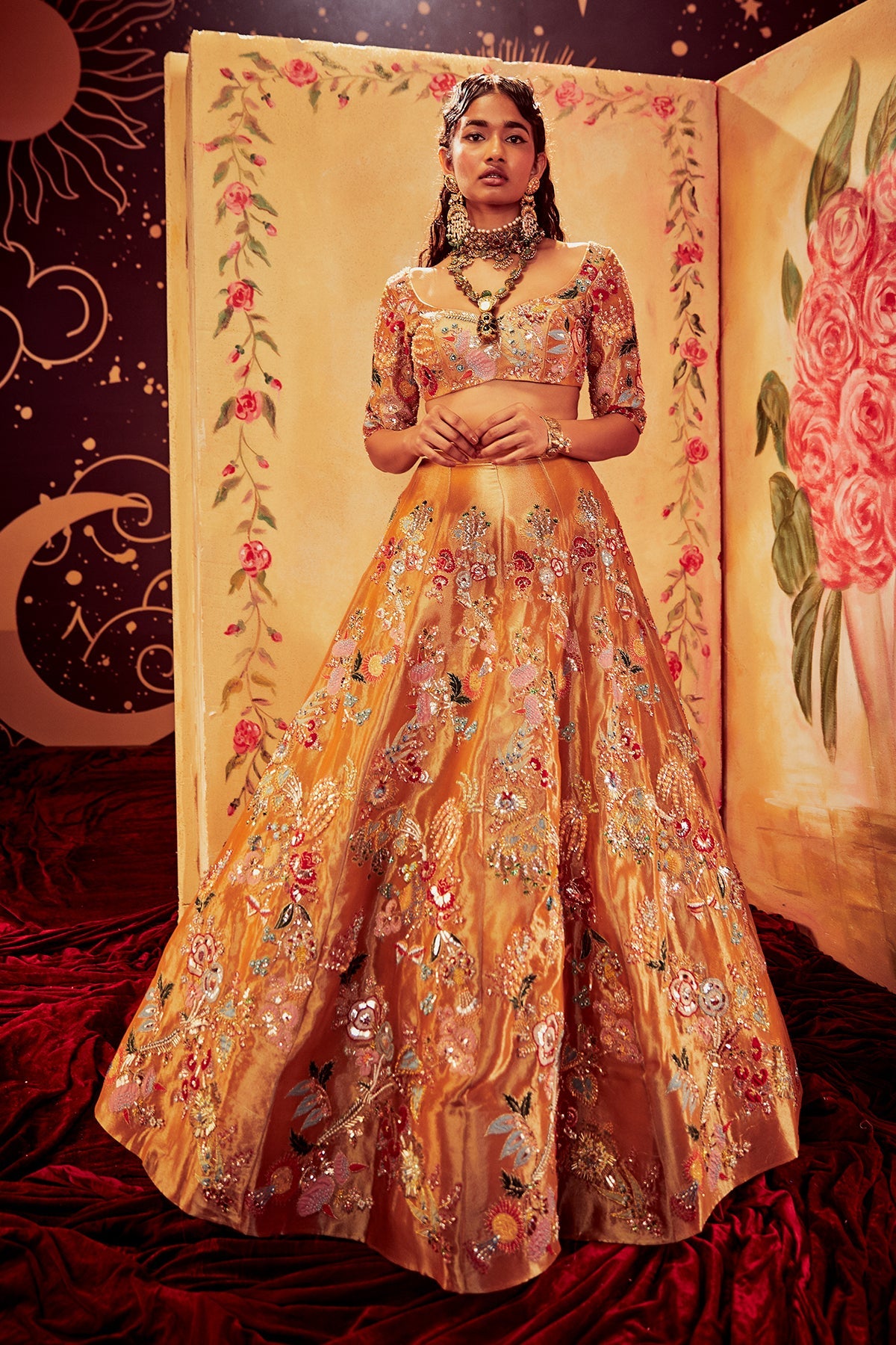 Topaz - Copper Tissue Lehenga Set