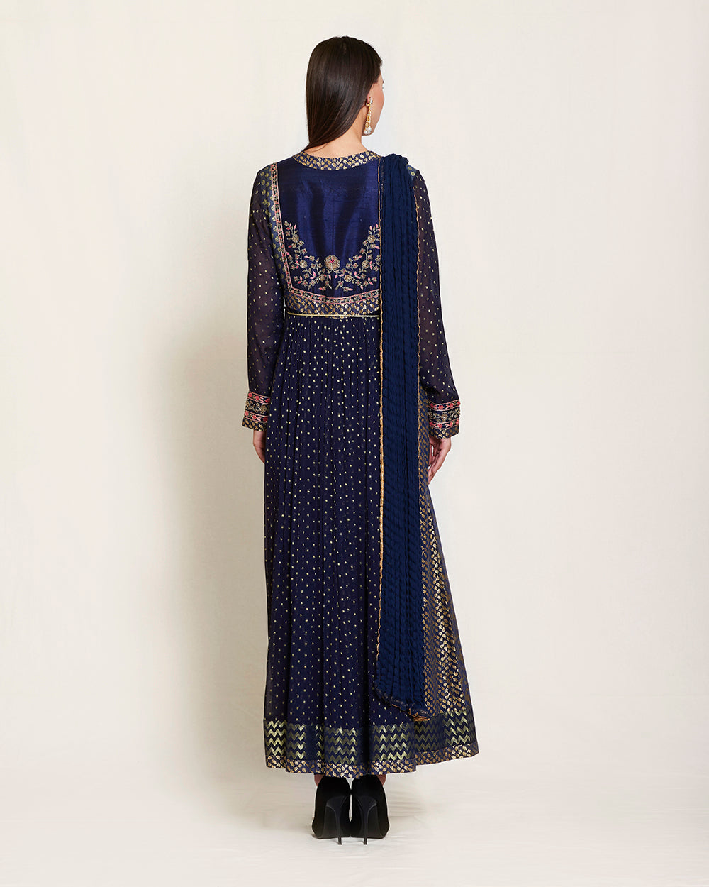 Navy blue anarkali set