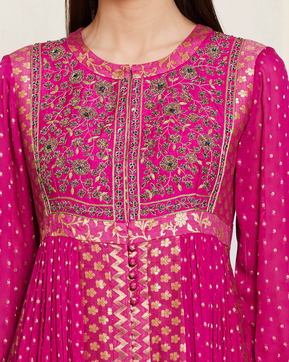 Magenta anarkali set