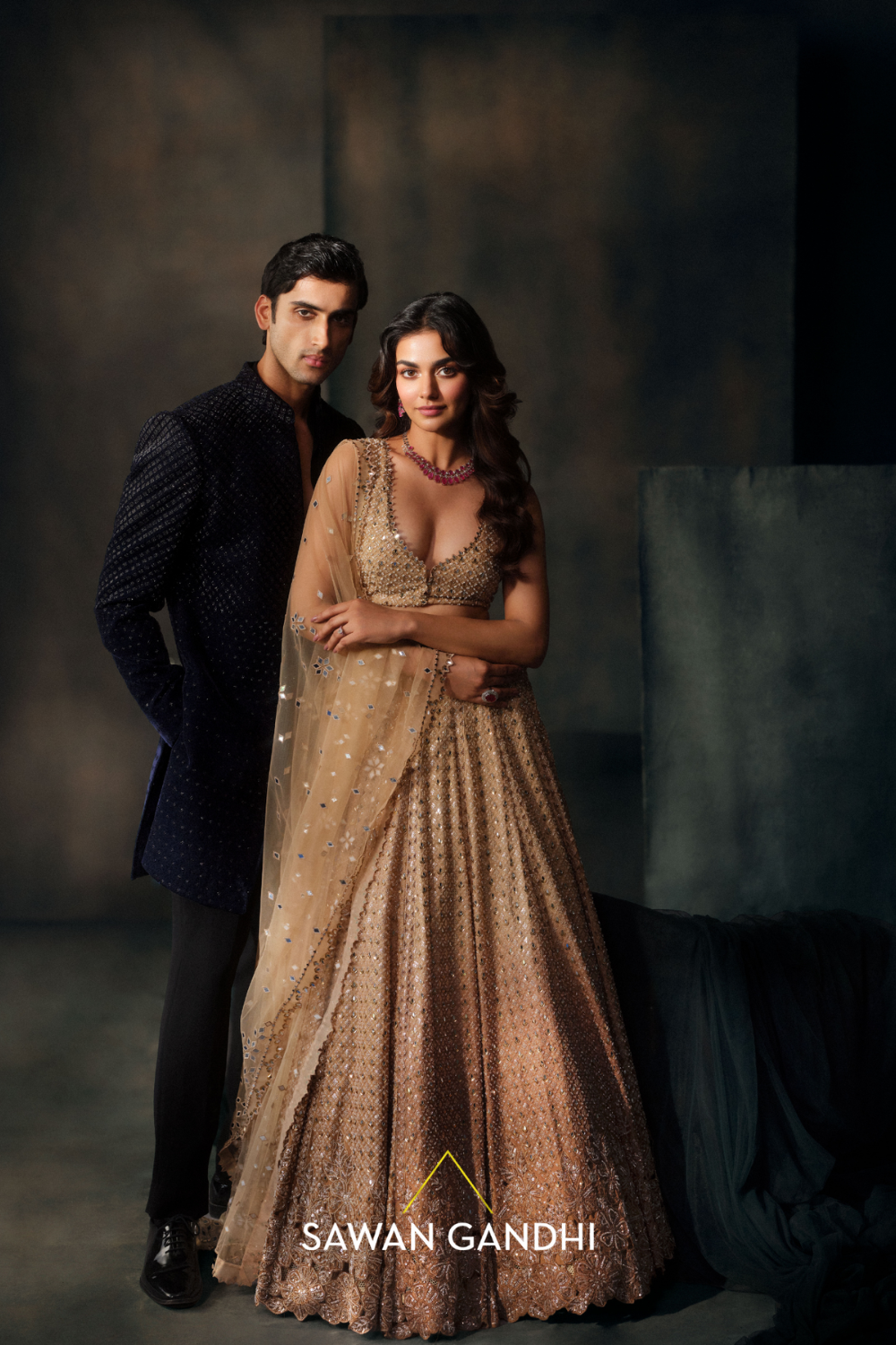 Golden ombre lehenga