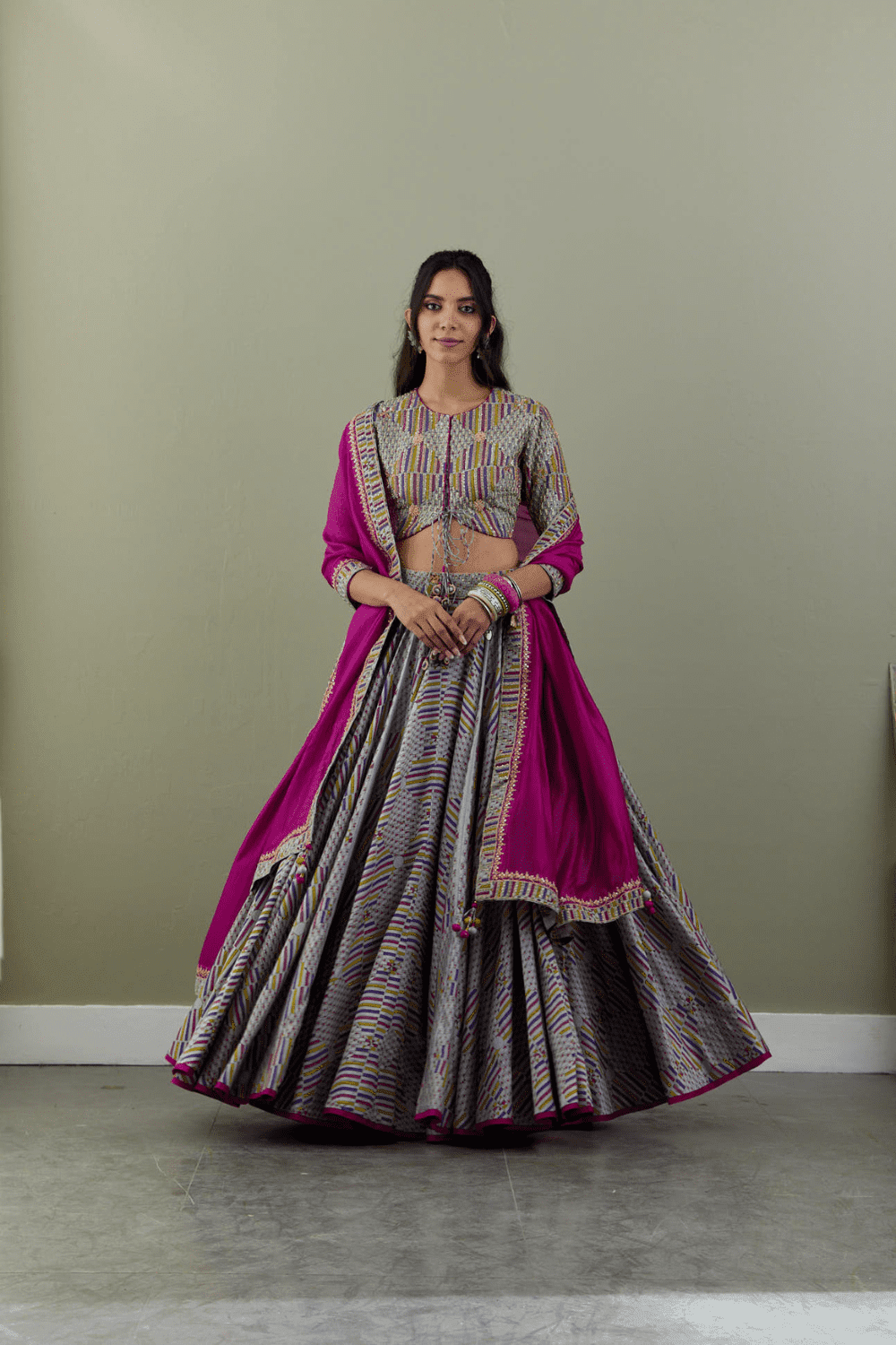Grey Lehenga Set