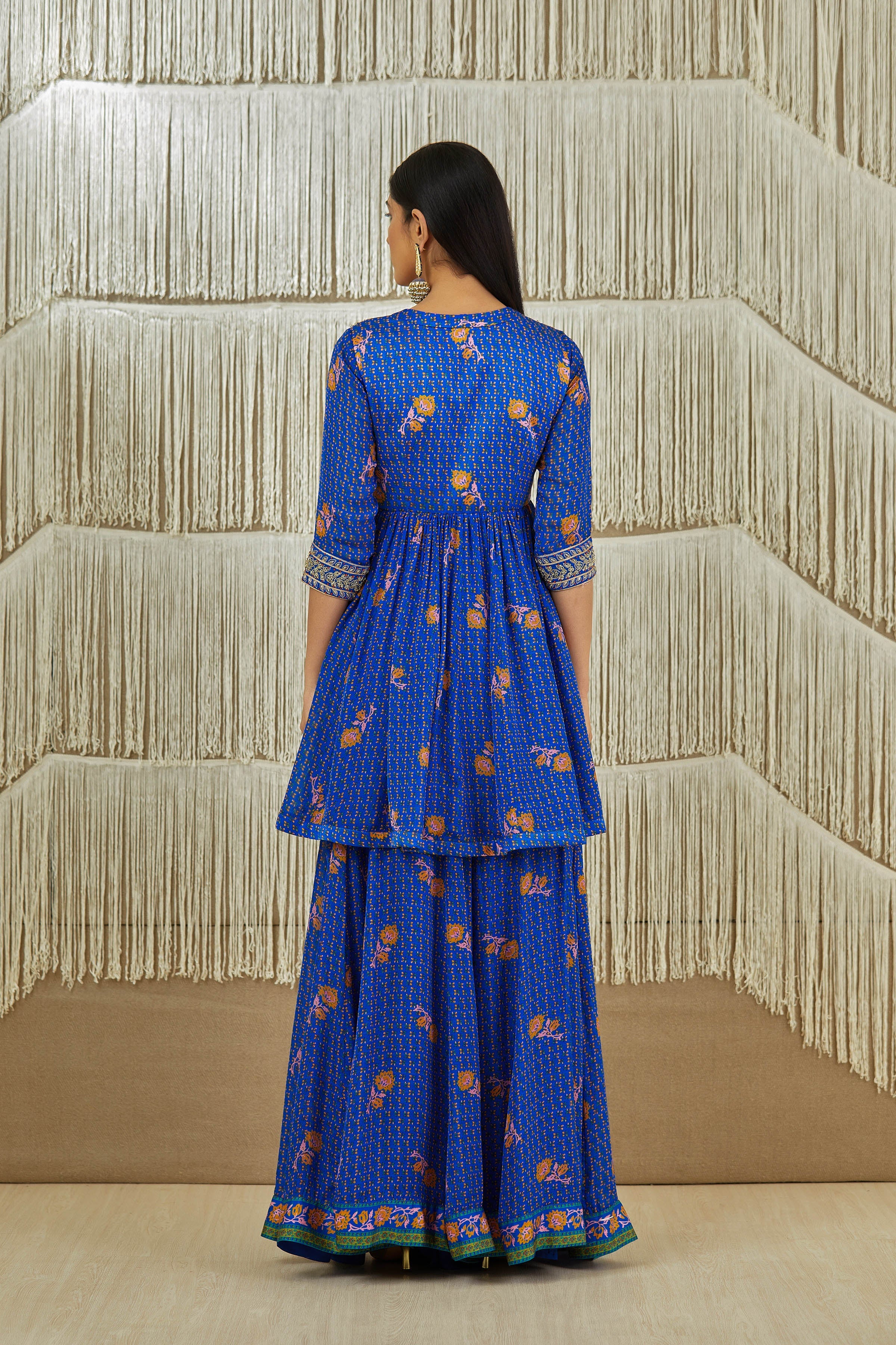 Royal Blue Sharara set