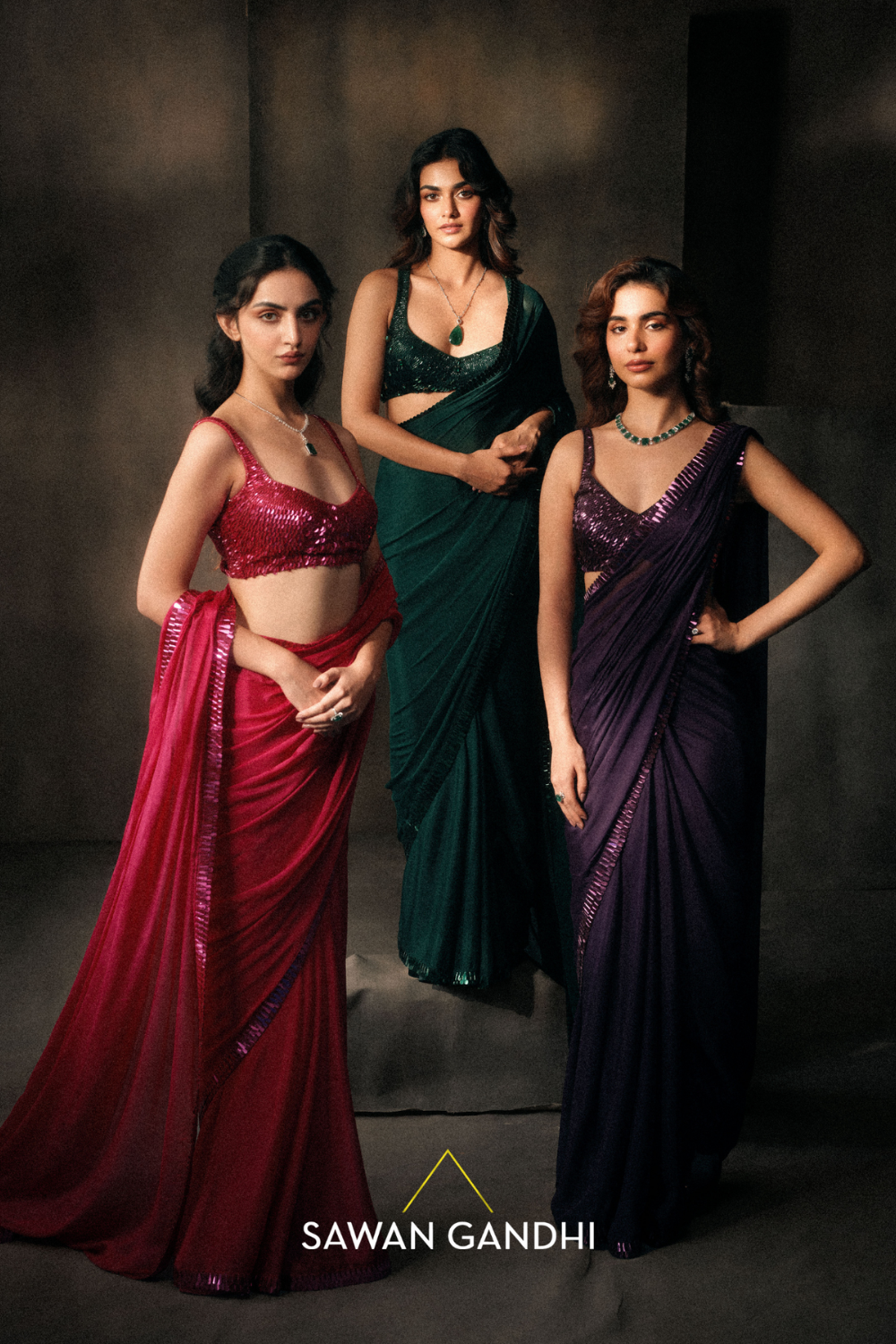 Bottle green kashti saree