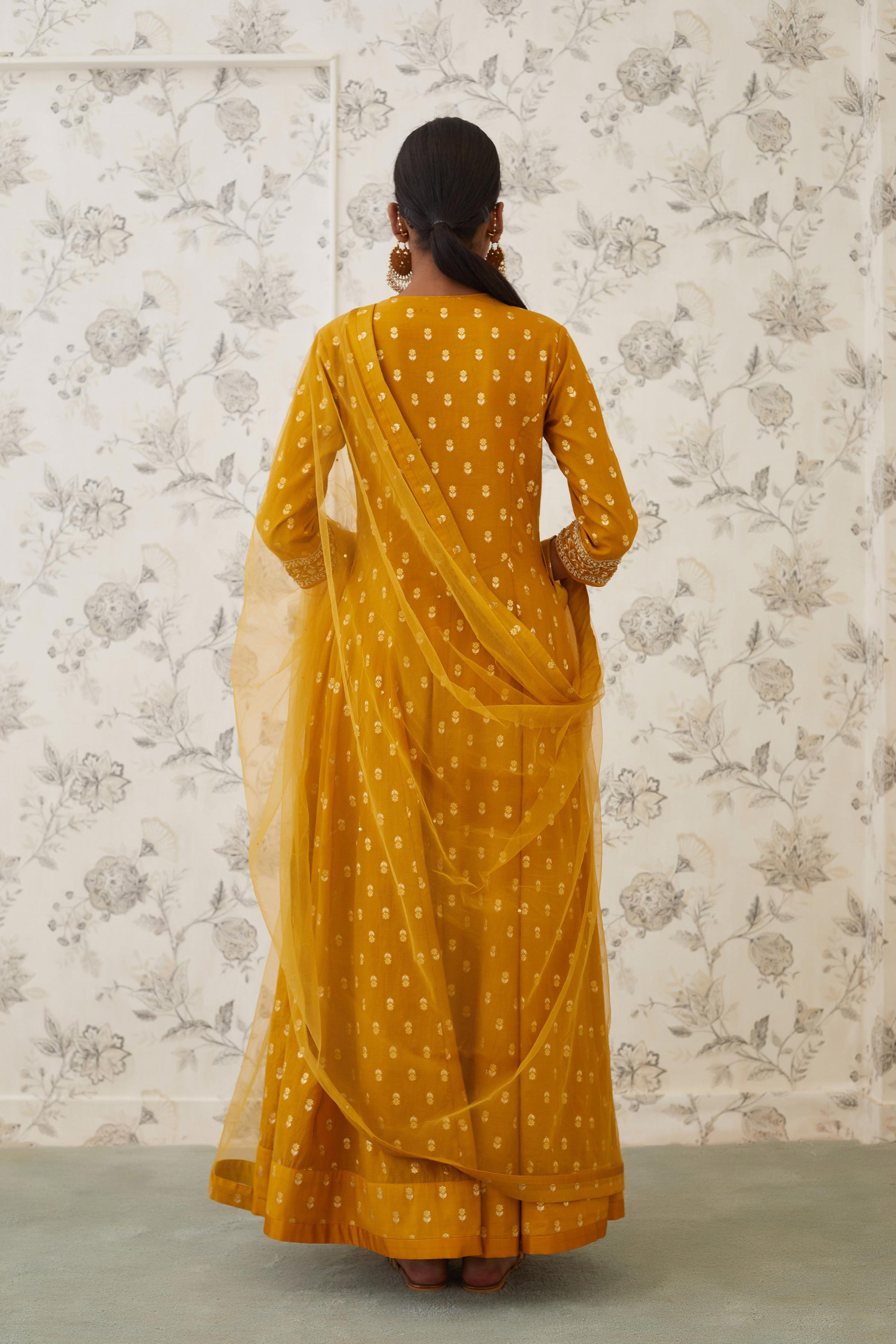 Mustard Anarkali Set