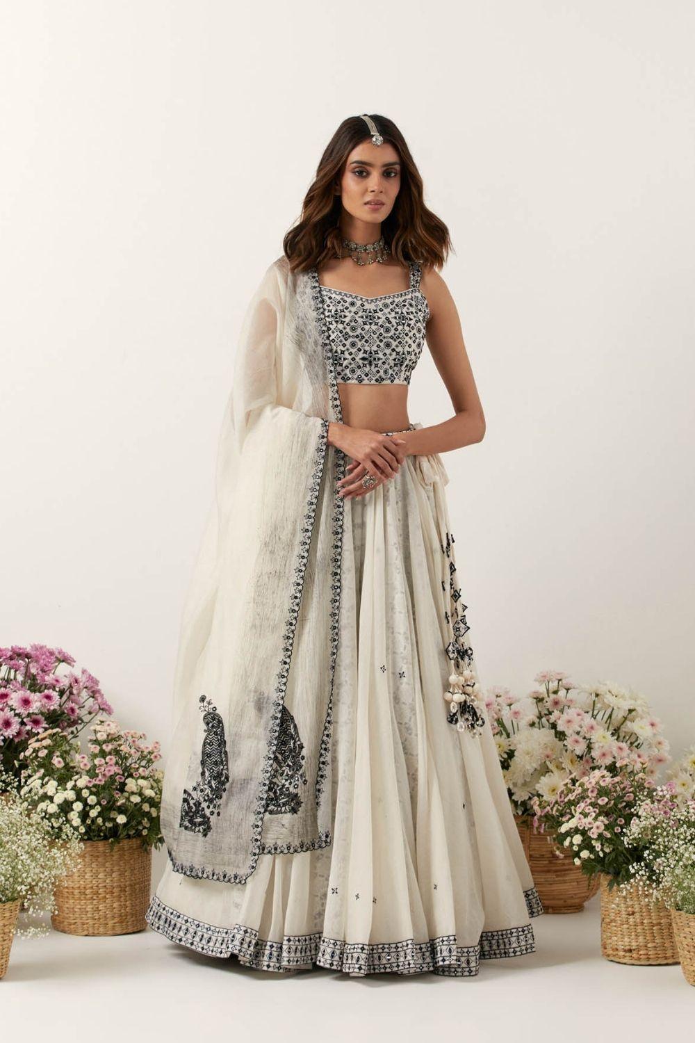 Ivory Mirror & Resham Lehenga Set