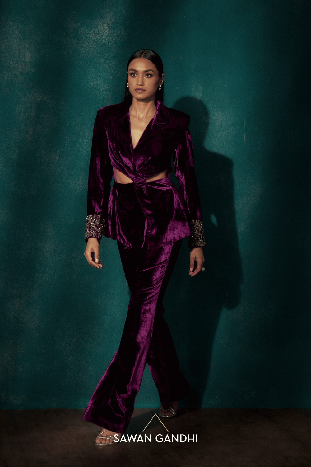Mulberry indo western pant suit