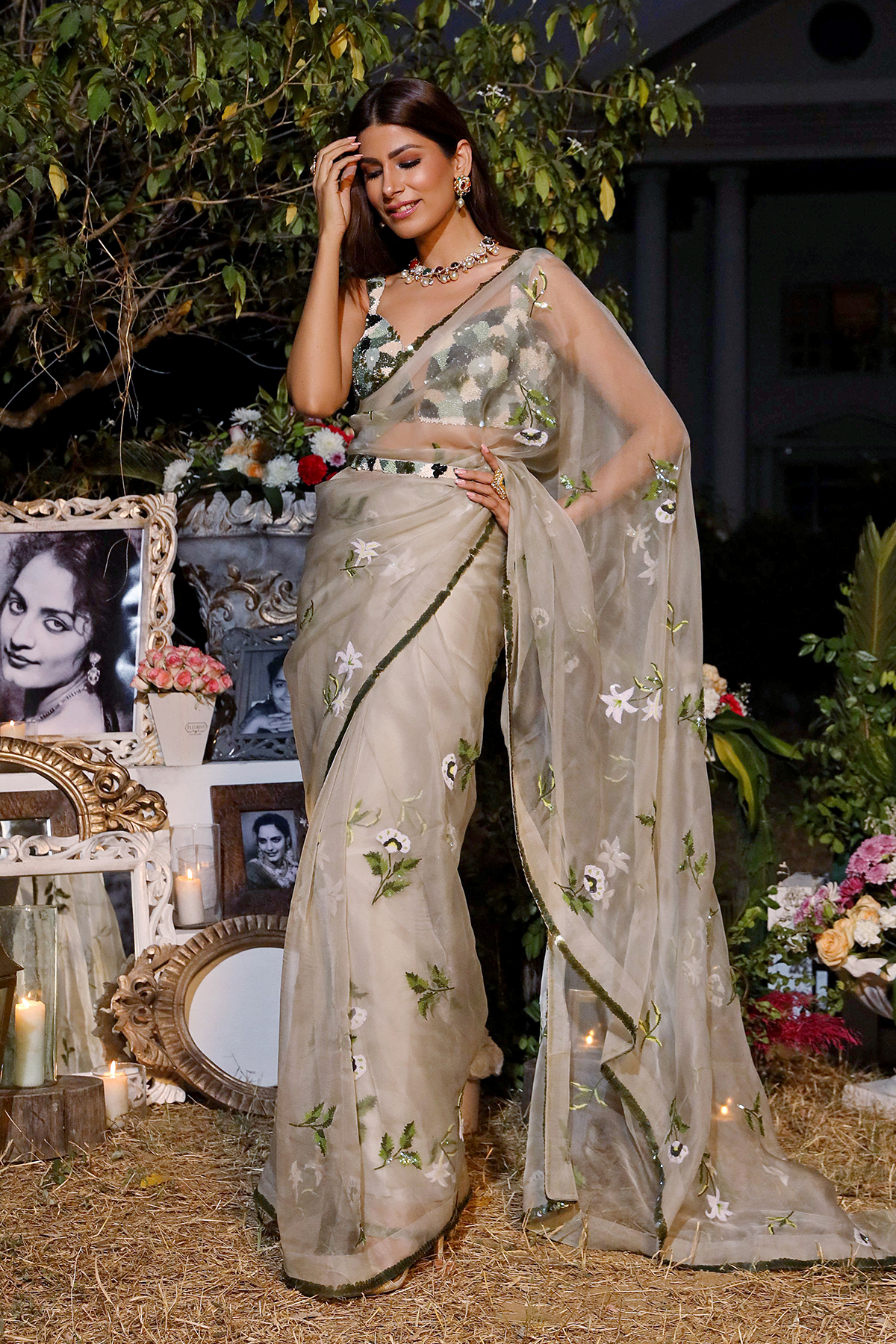 Jade Organza Saree