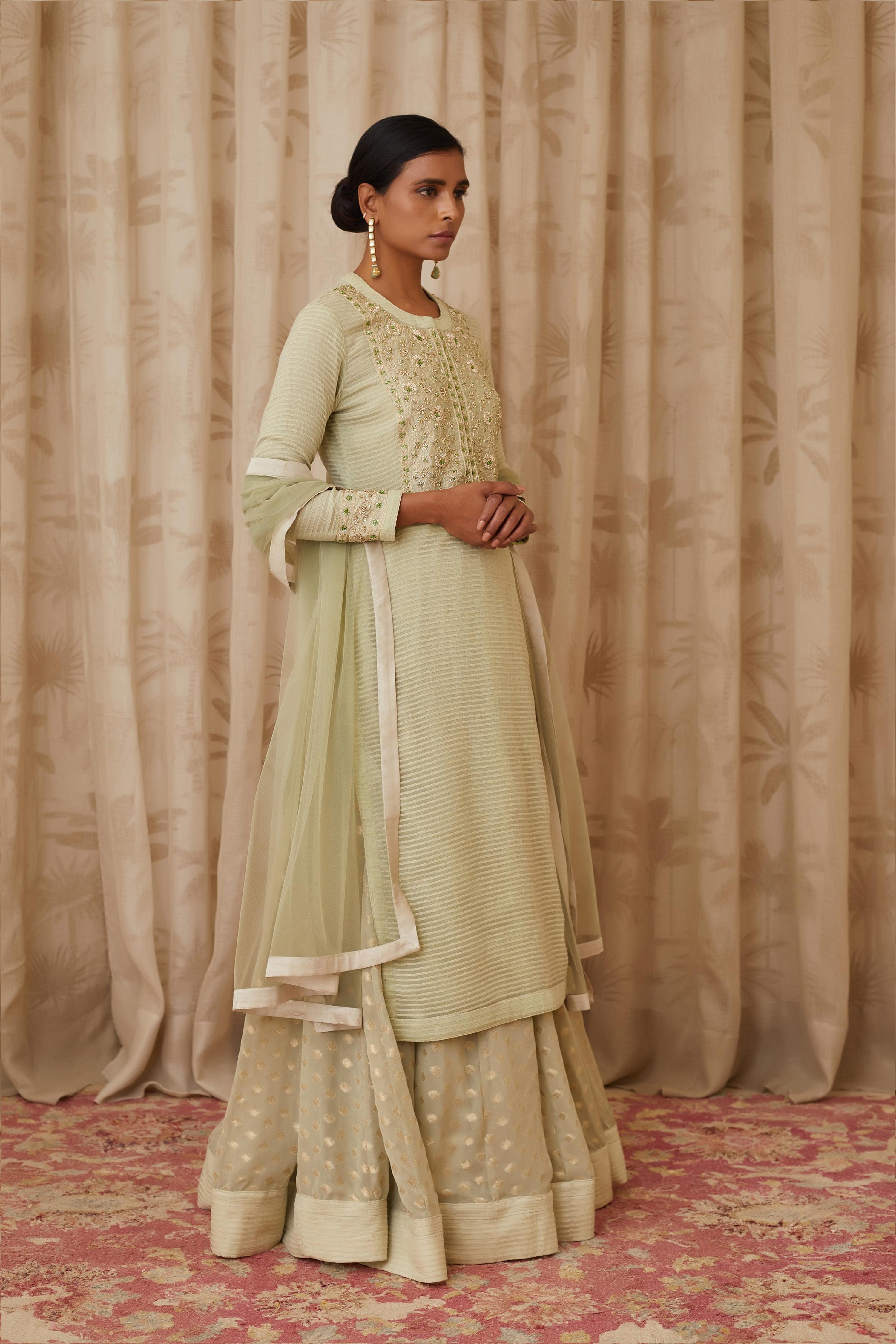 Mint Green Kurta Skirt Set