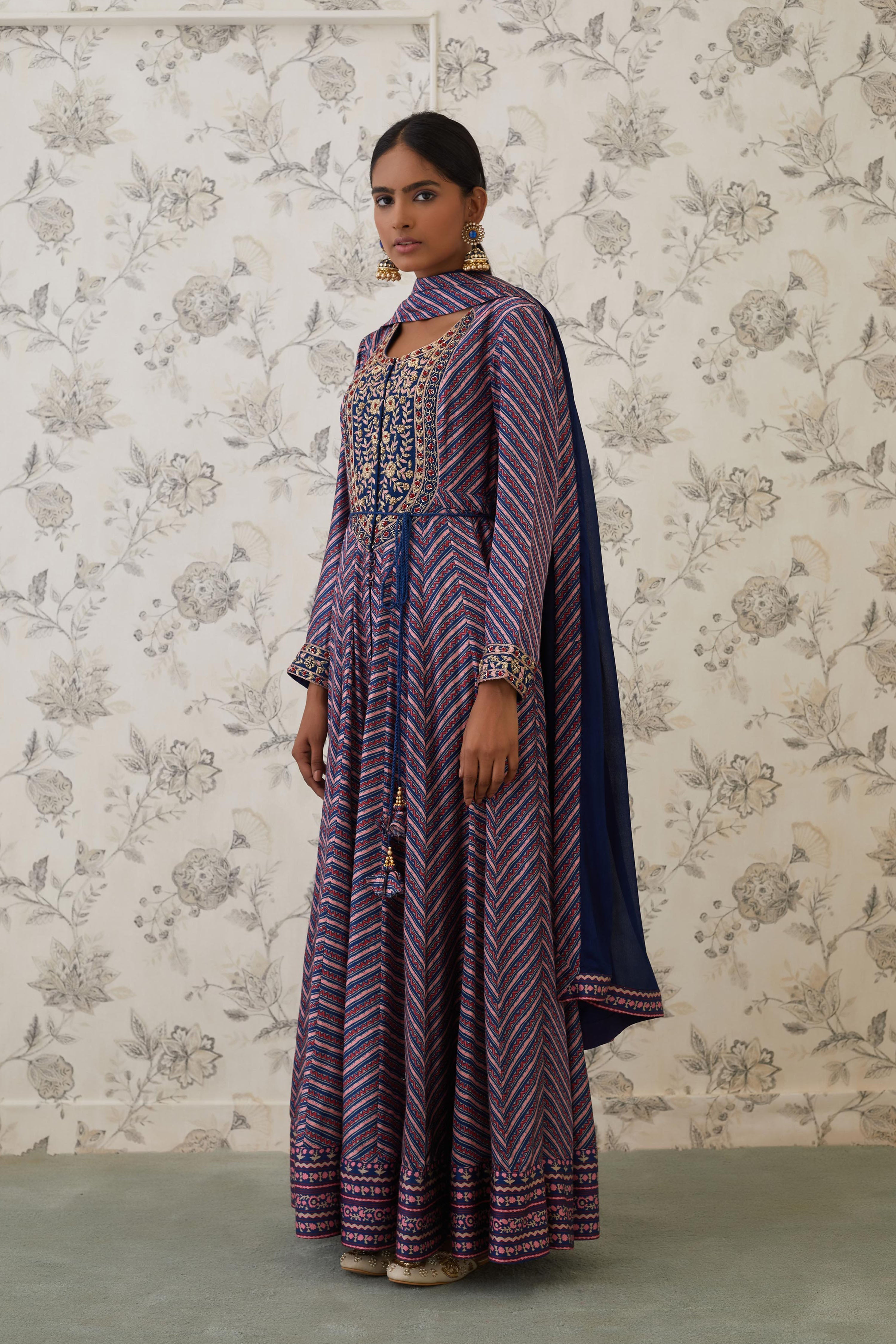 Blue Anarkali Set