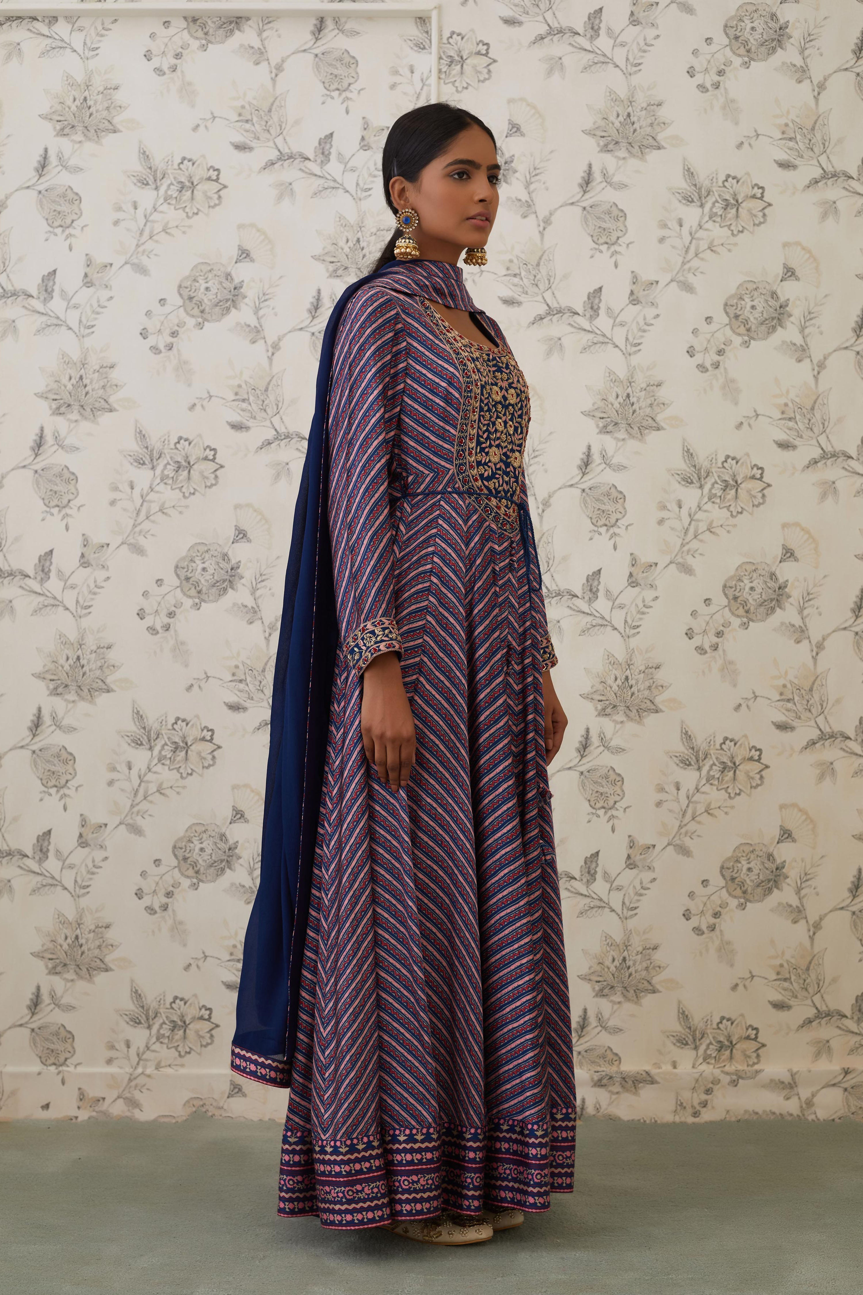 Blue Anarkali Set