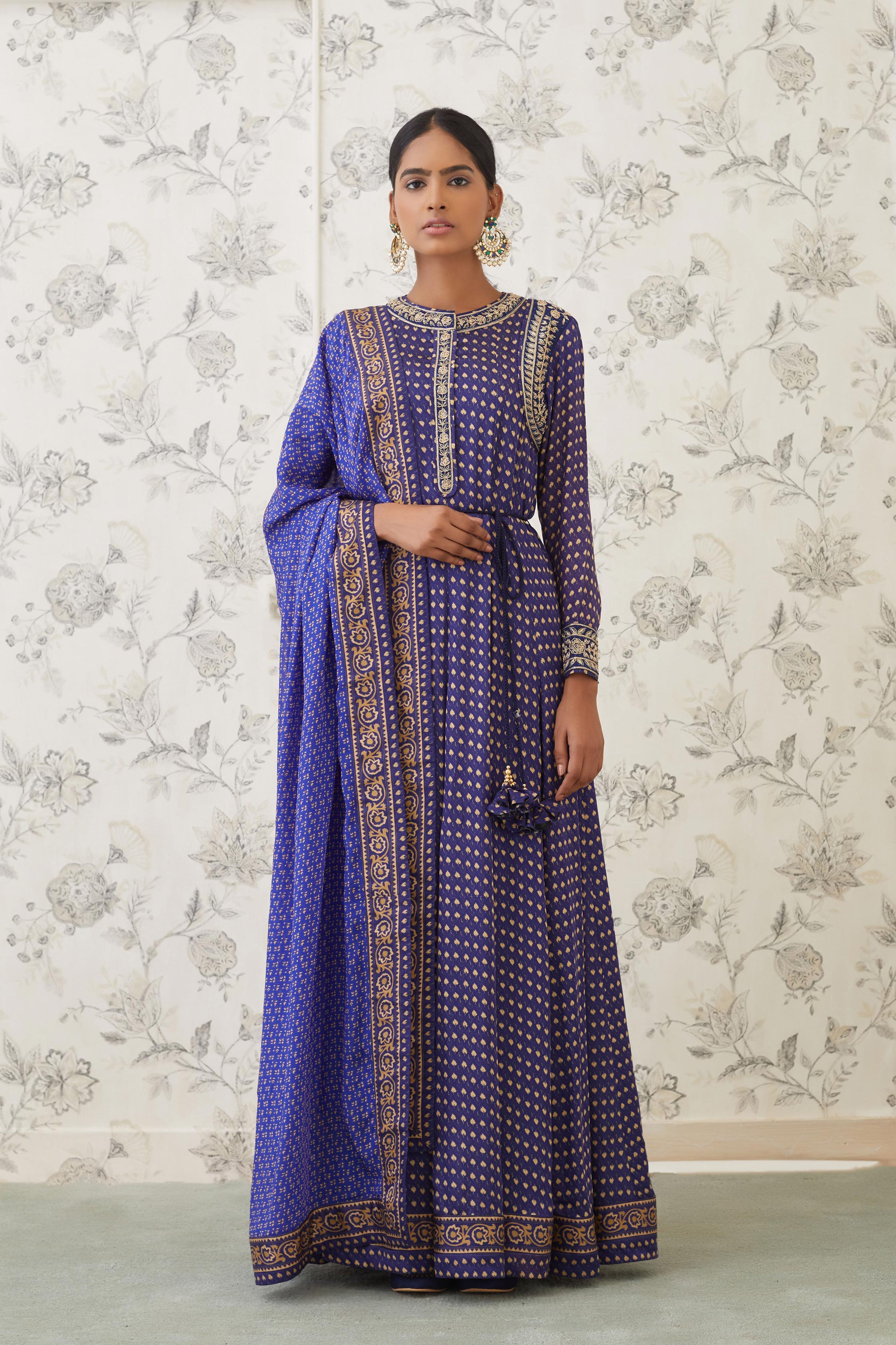 Blue Anarkali Set