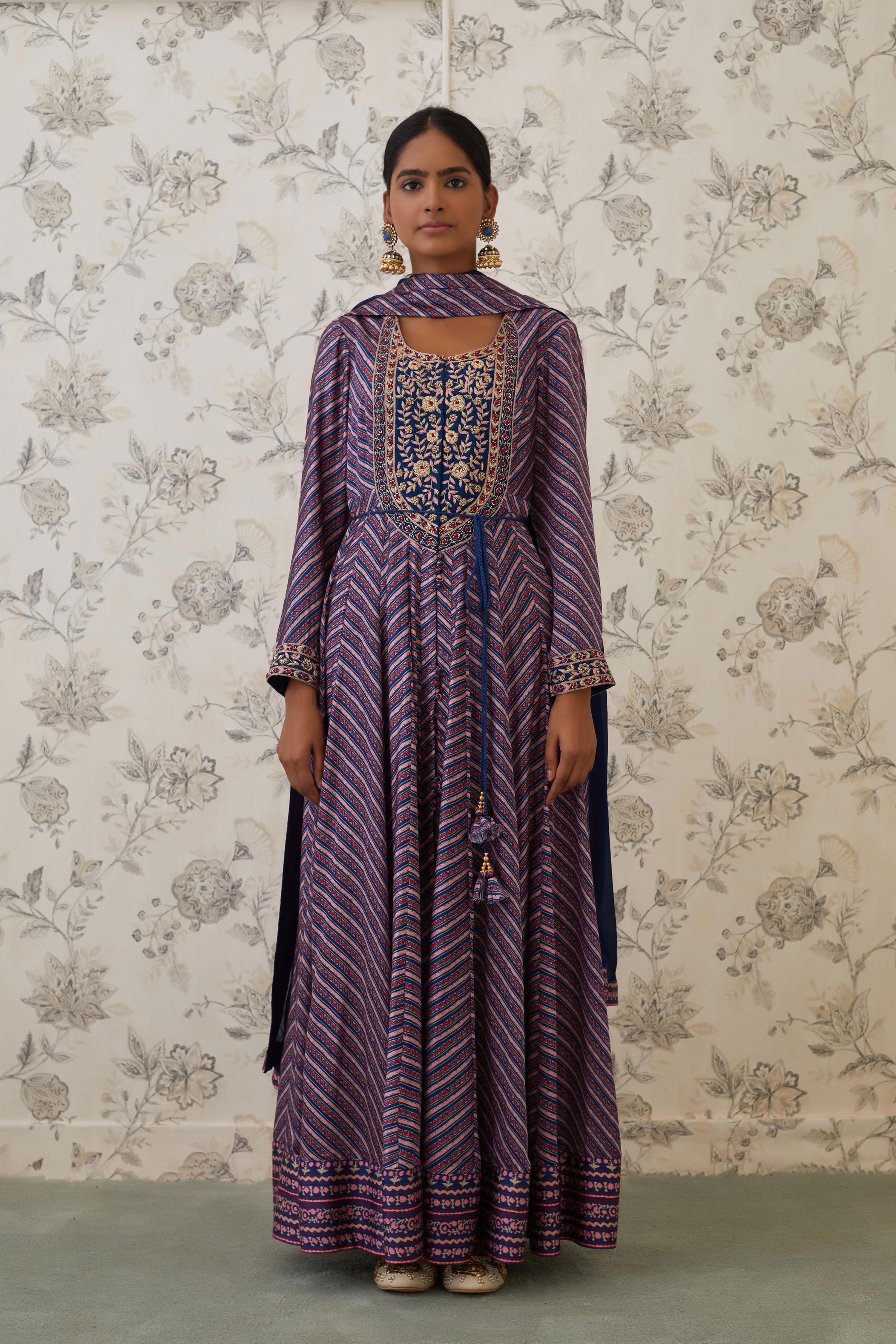 Blue Anarkali Set