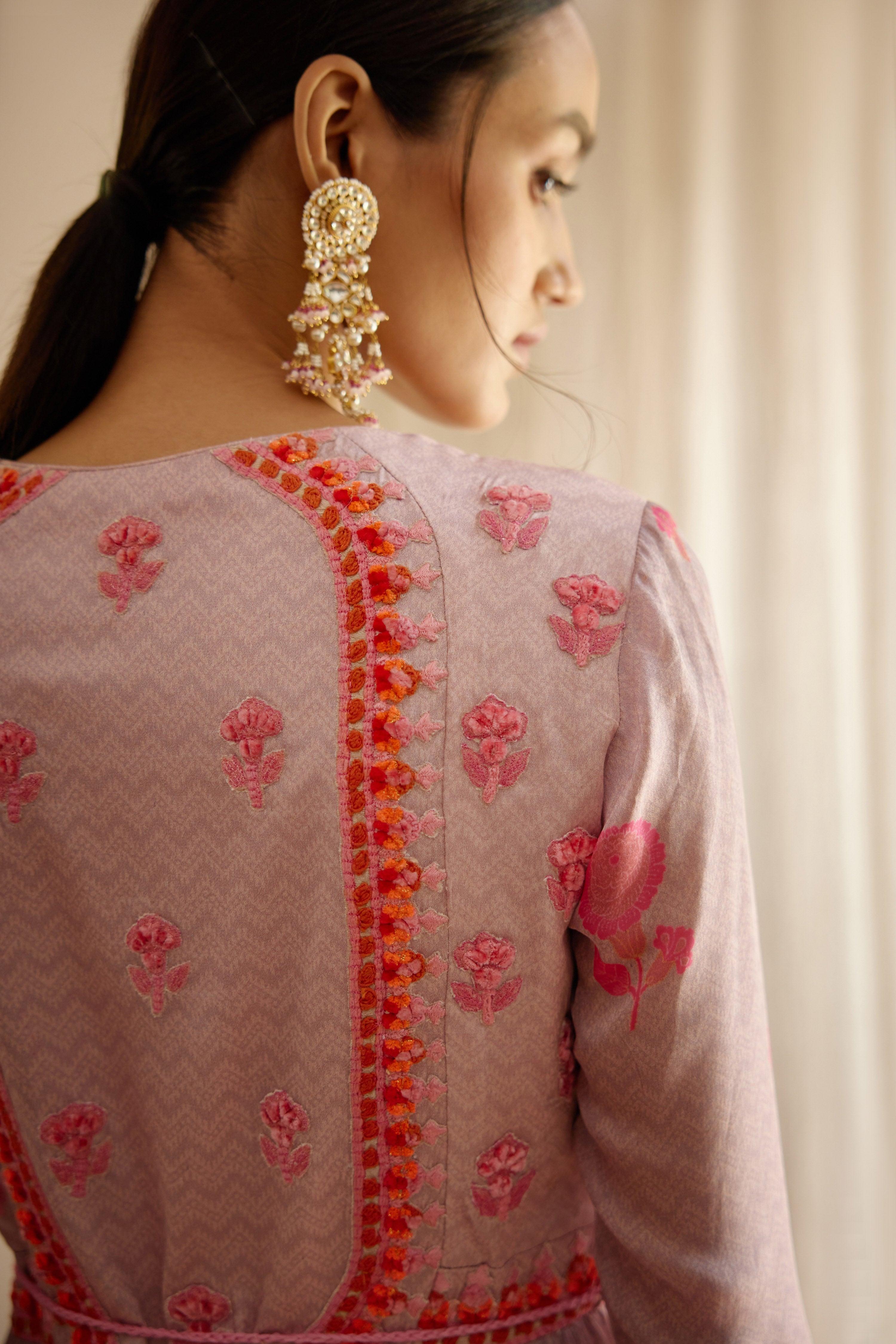 Lavender Anarkali Set
