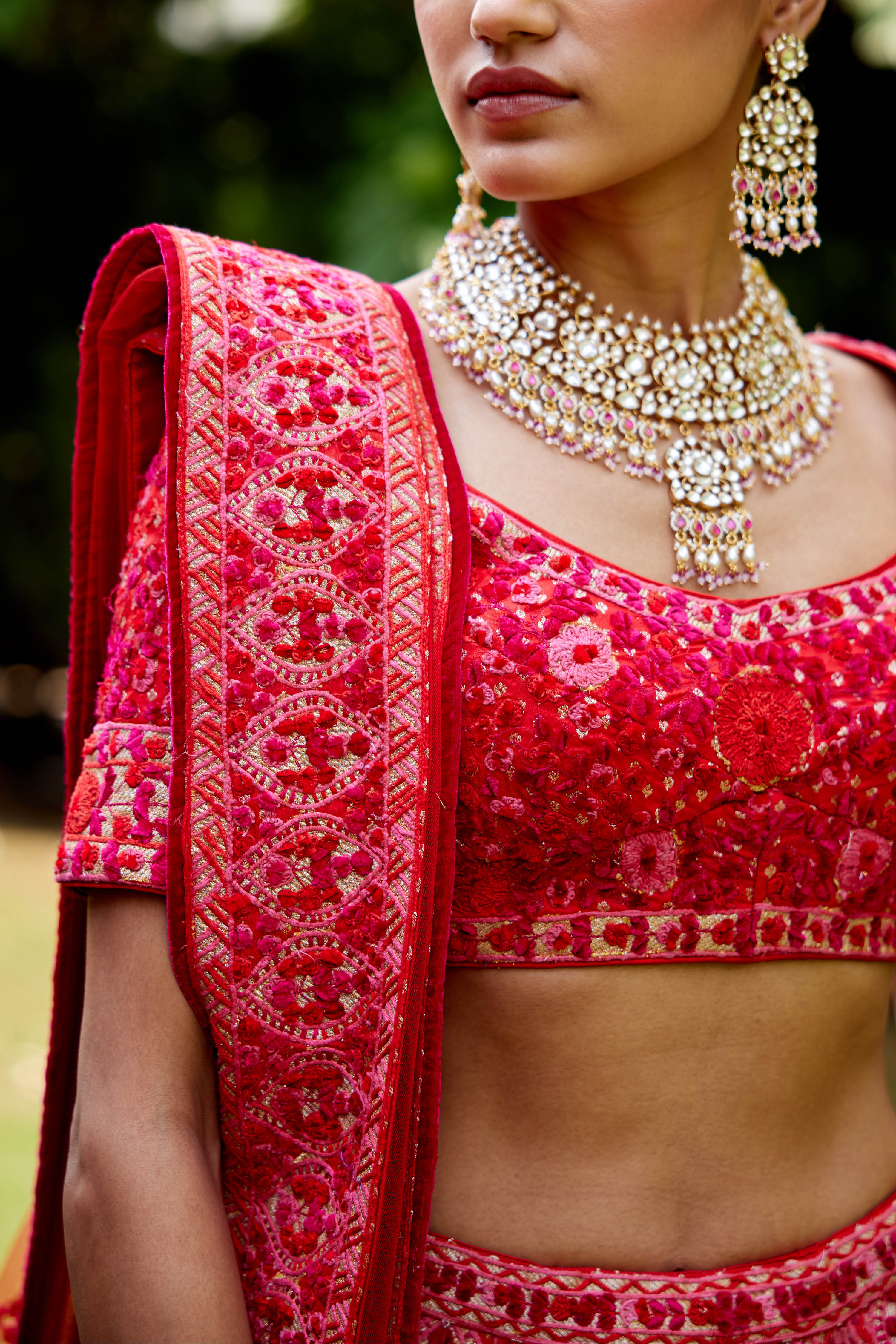 Red-Maroon Lehenga Set