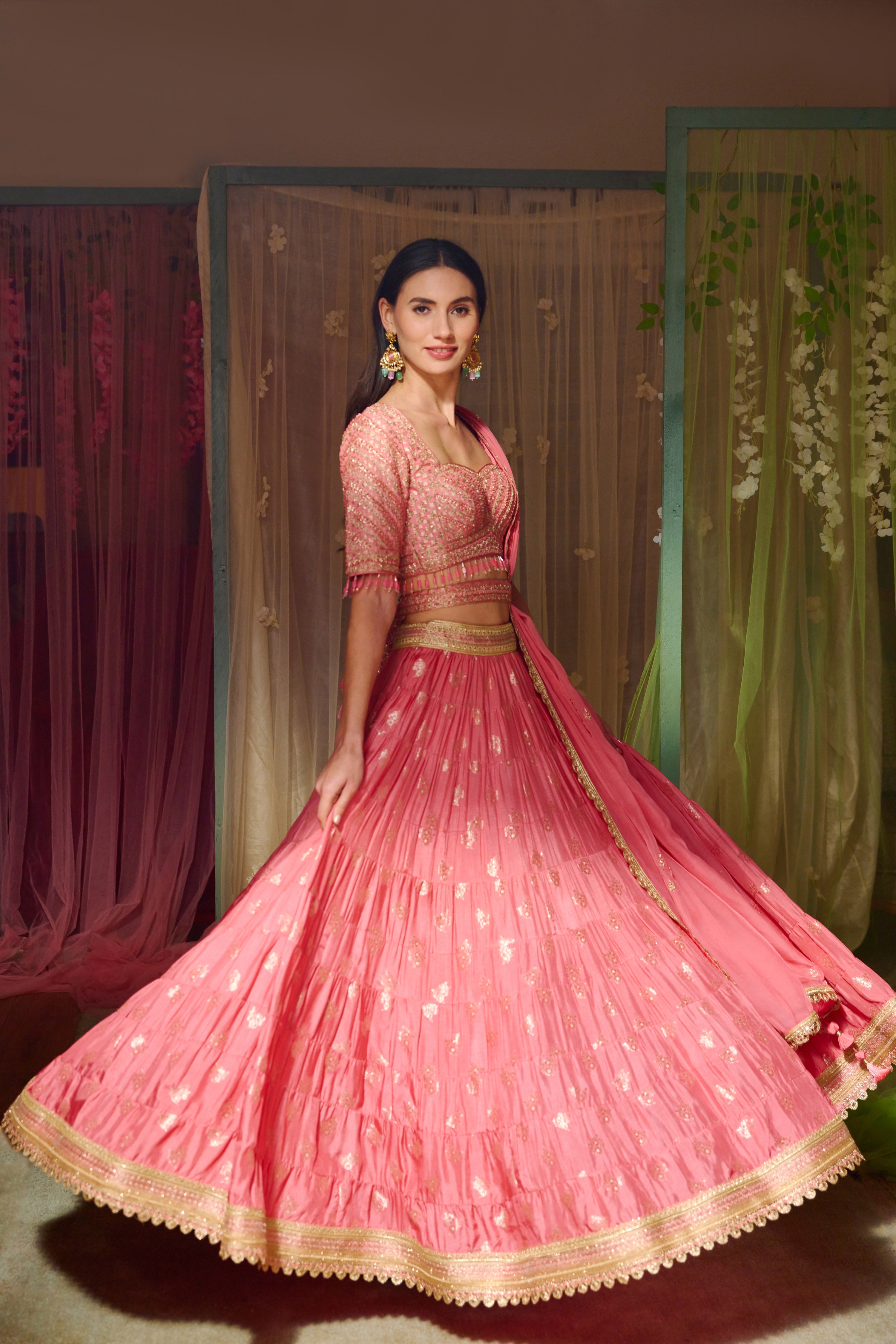 Coral Pink Lehenga Set