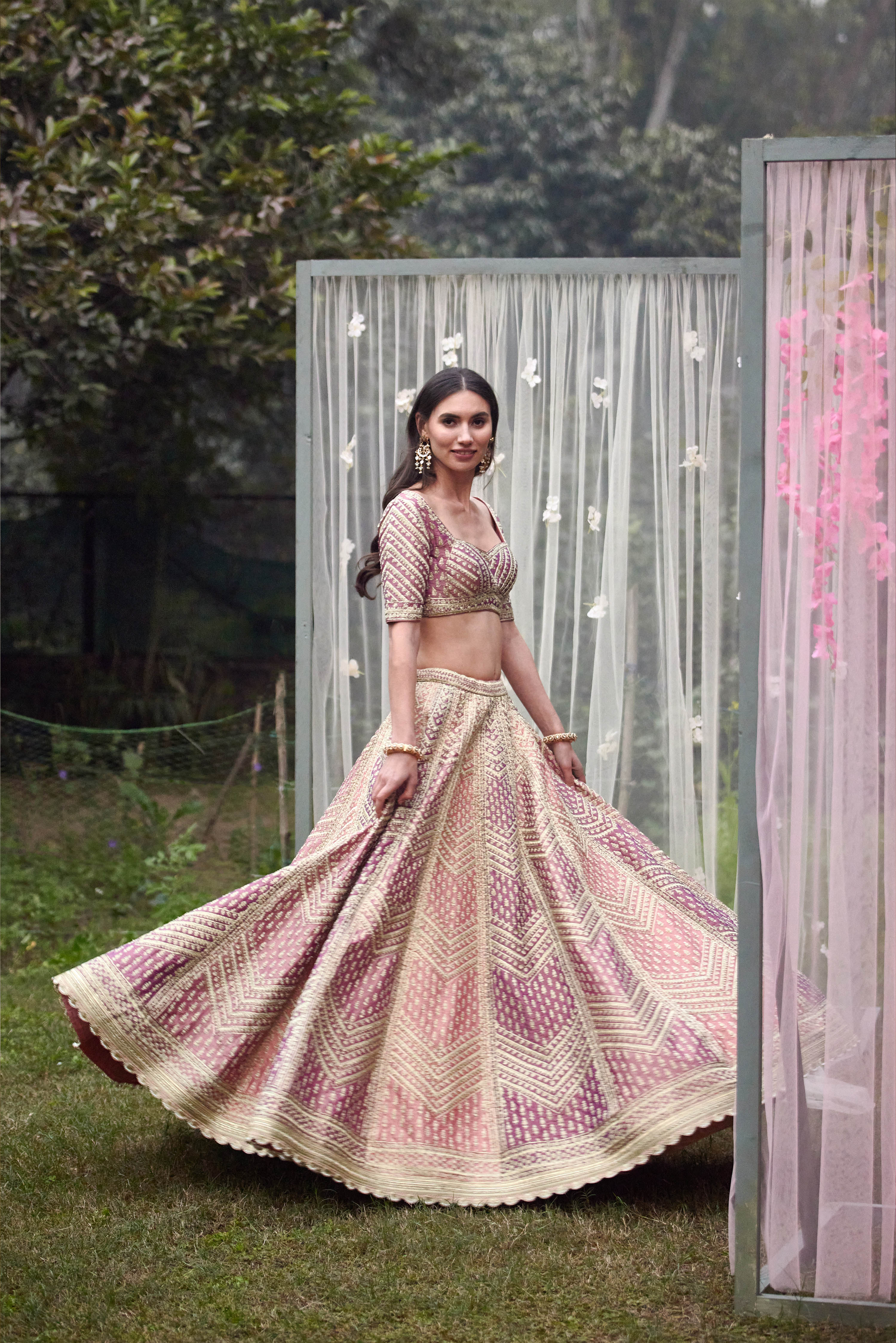 Neutral Pink Lehenga Set