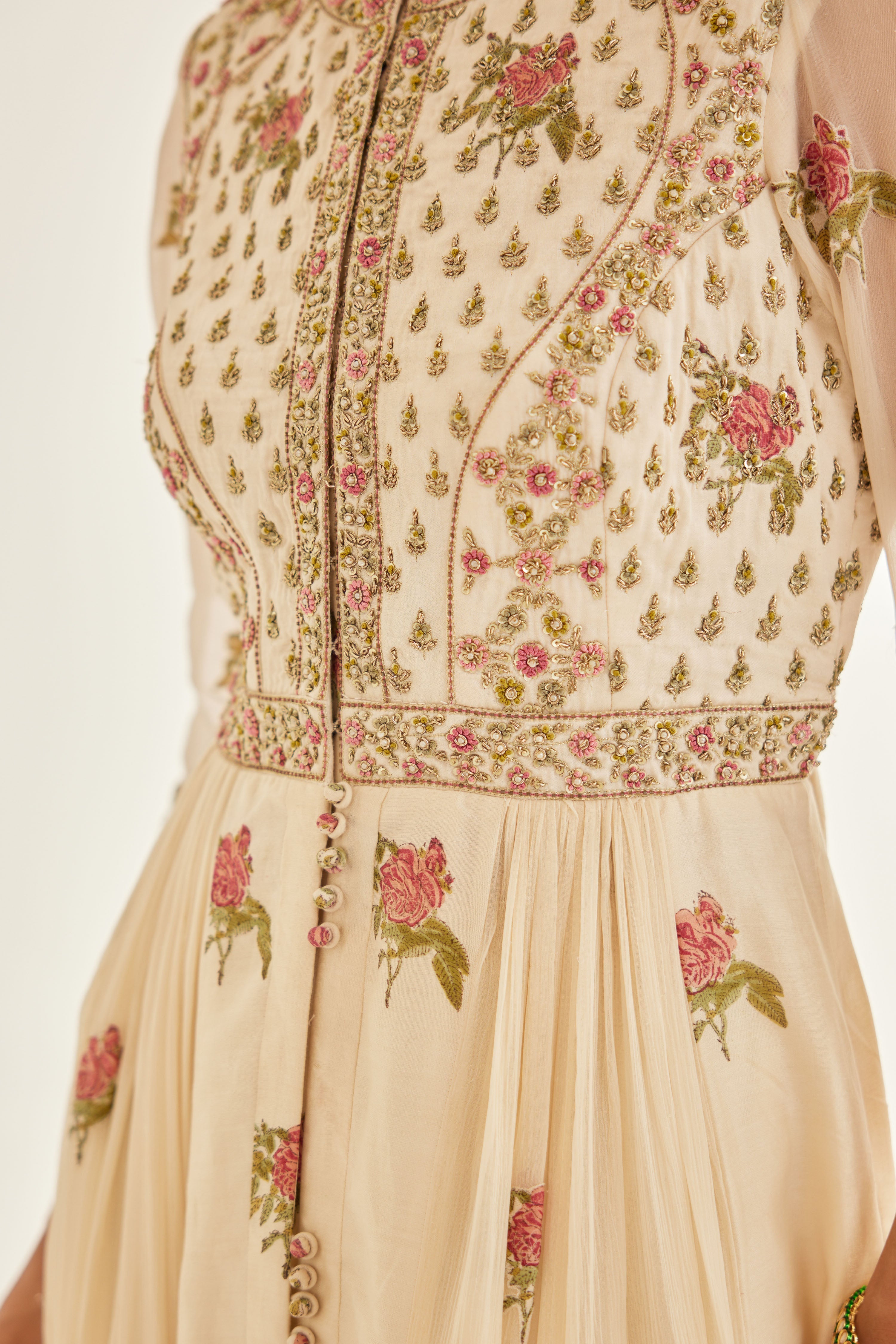 Papyrus White Anarkali Set