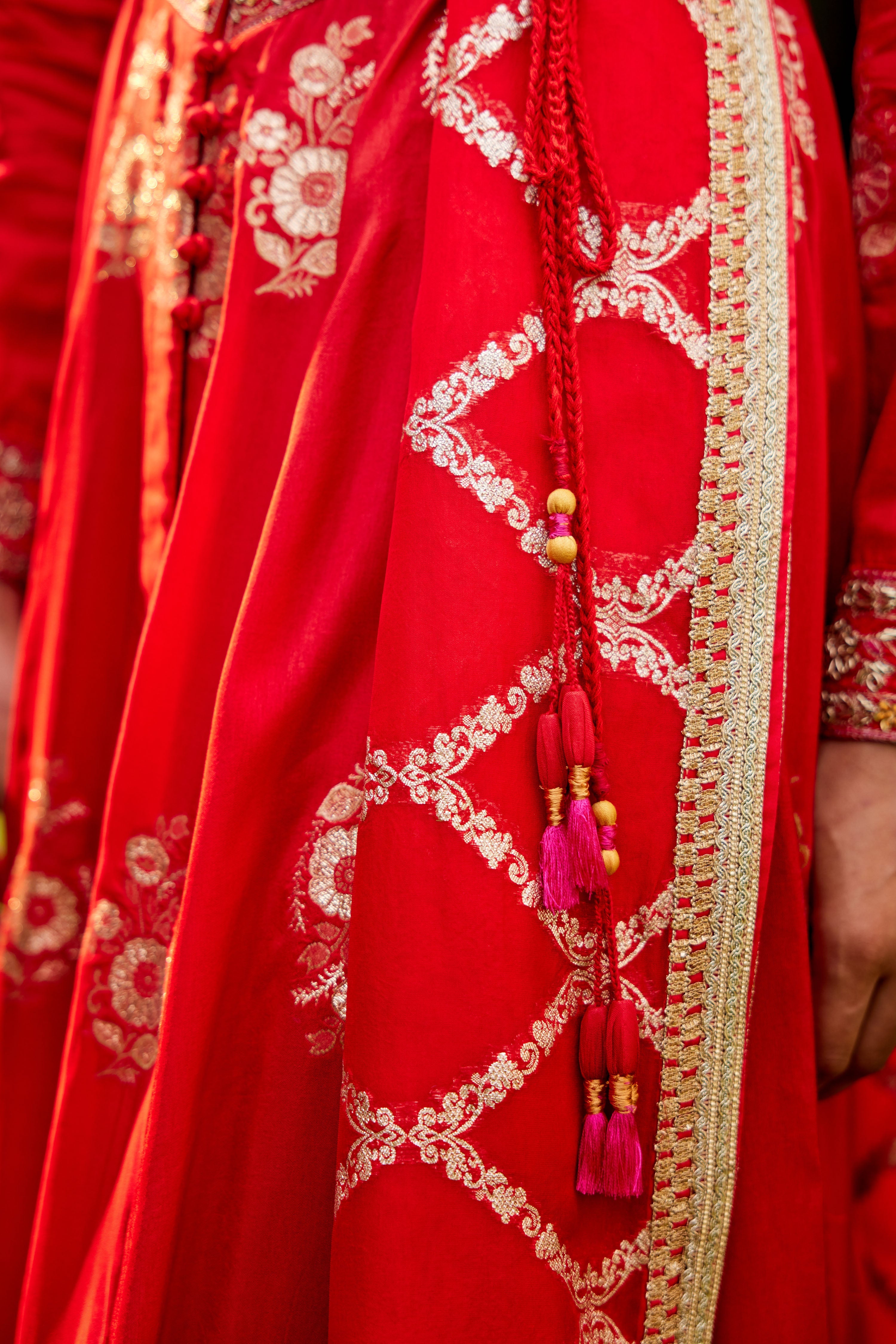Red Anarkali Set