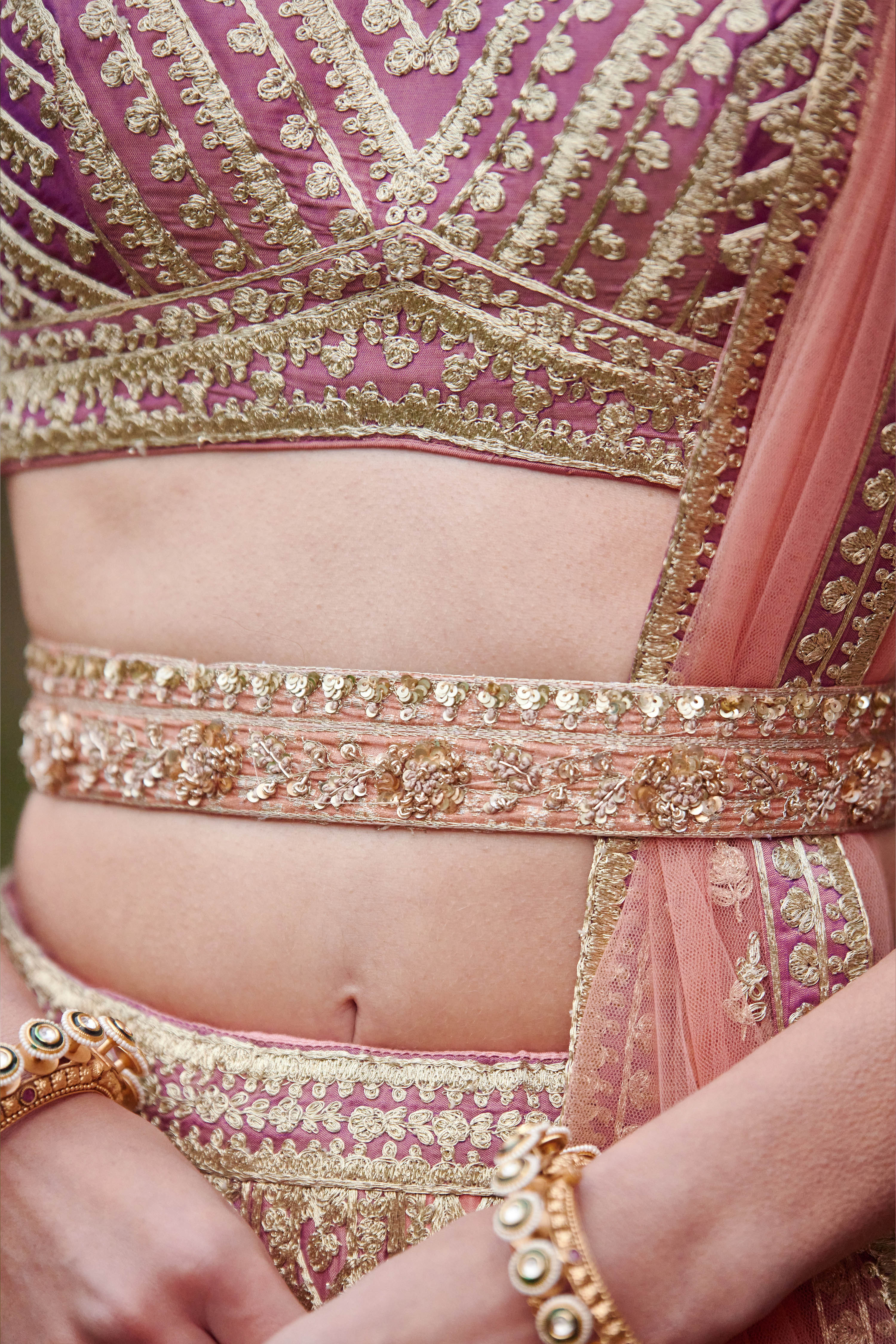 Neutral Pink Lehenga Set