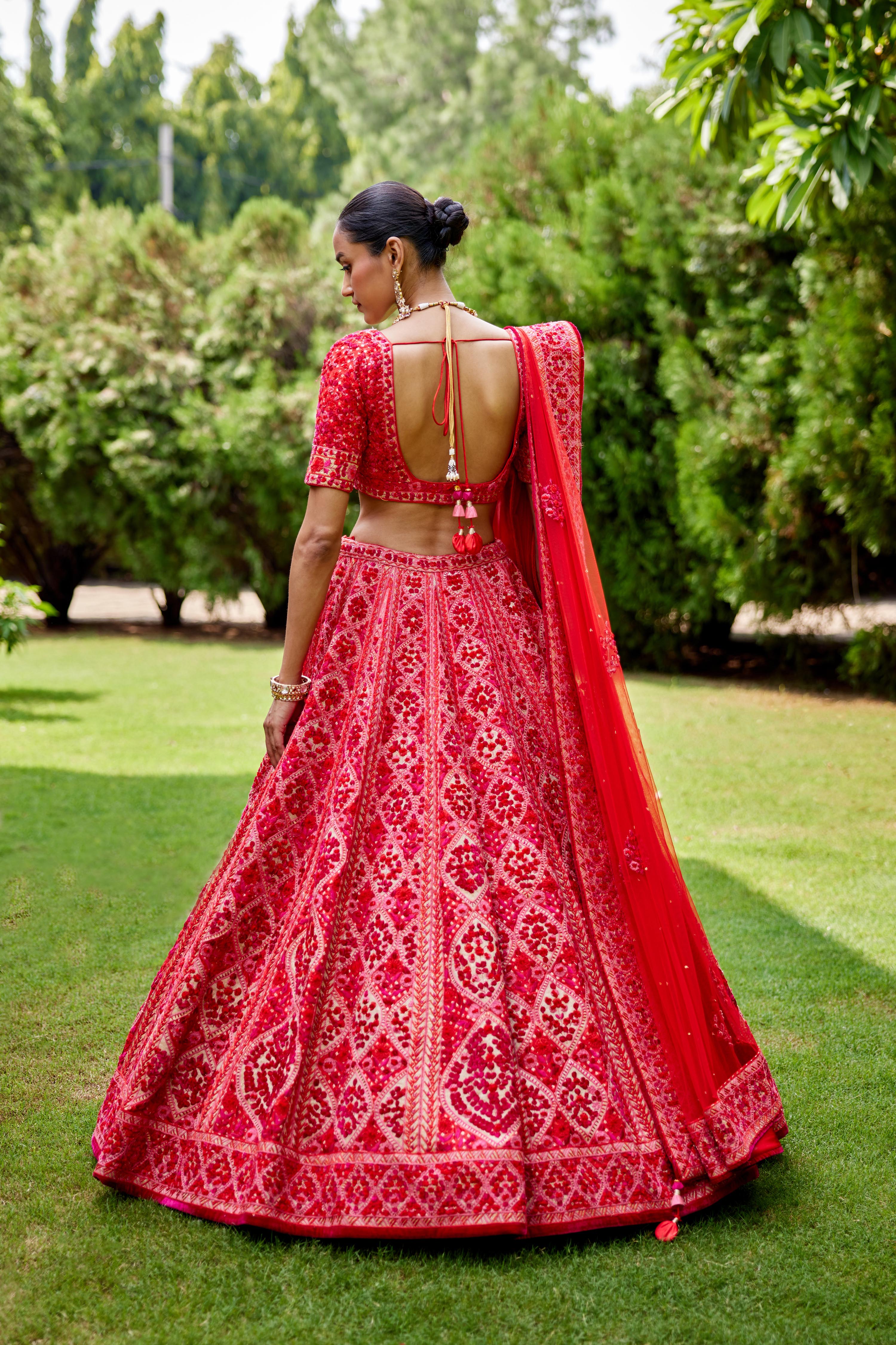 Red-Maroon Lehenga Set