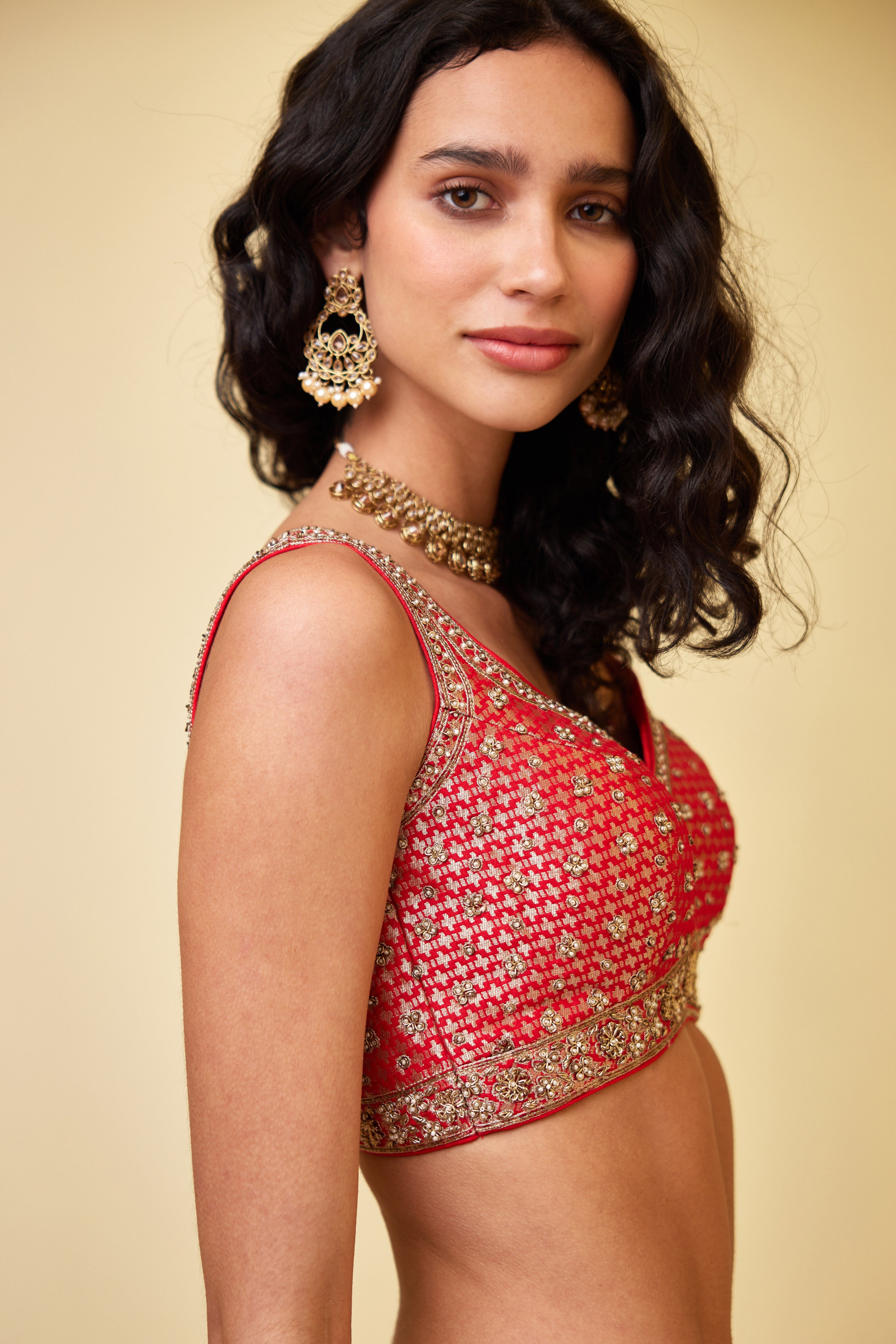 Red Sharara Set