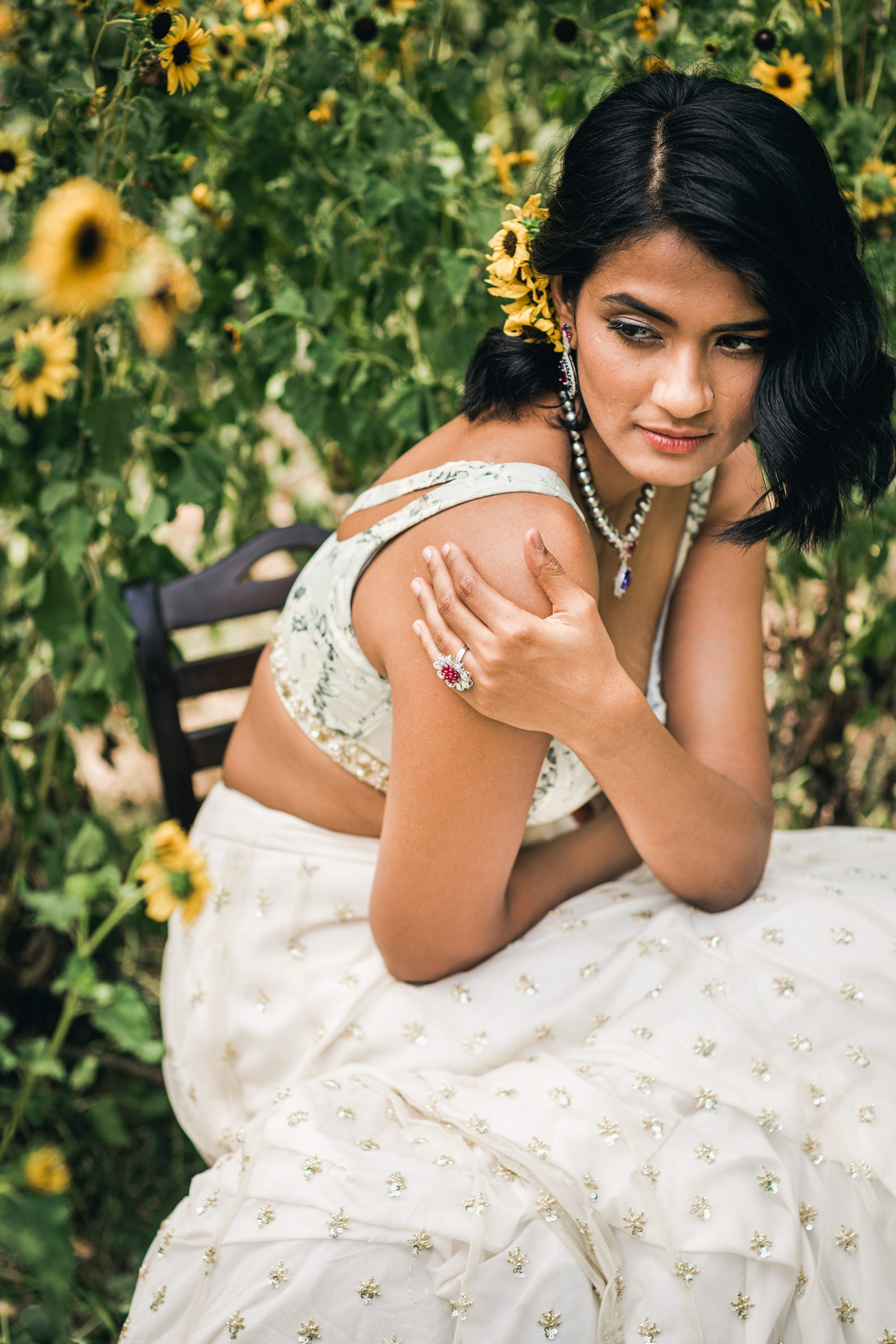 Off White Bootie Lehenga Set