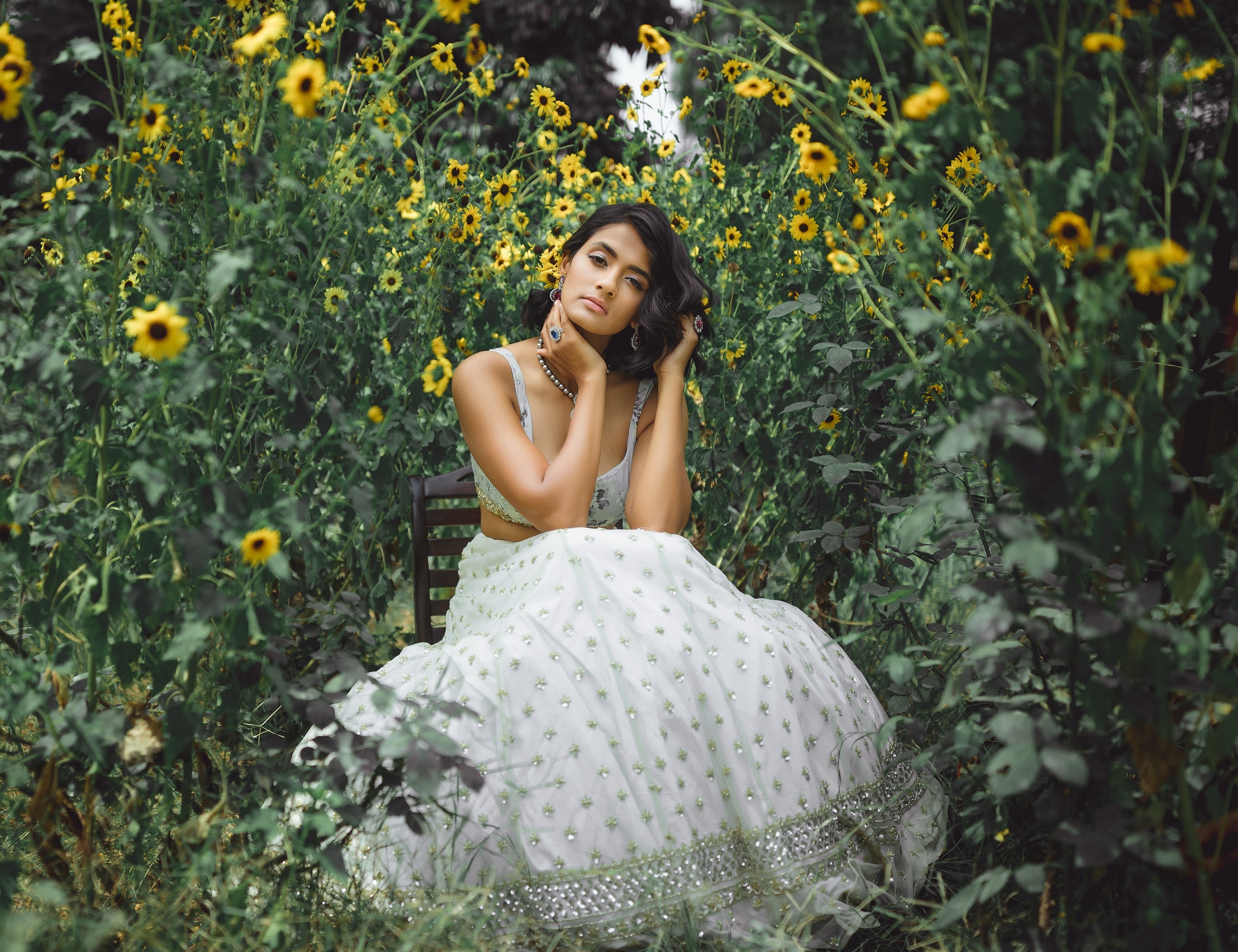 Off White Bootie Lehenga Set
