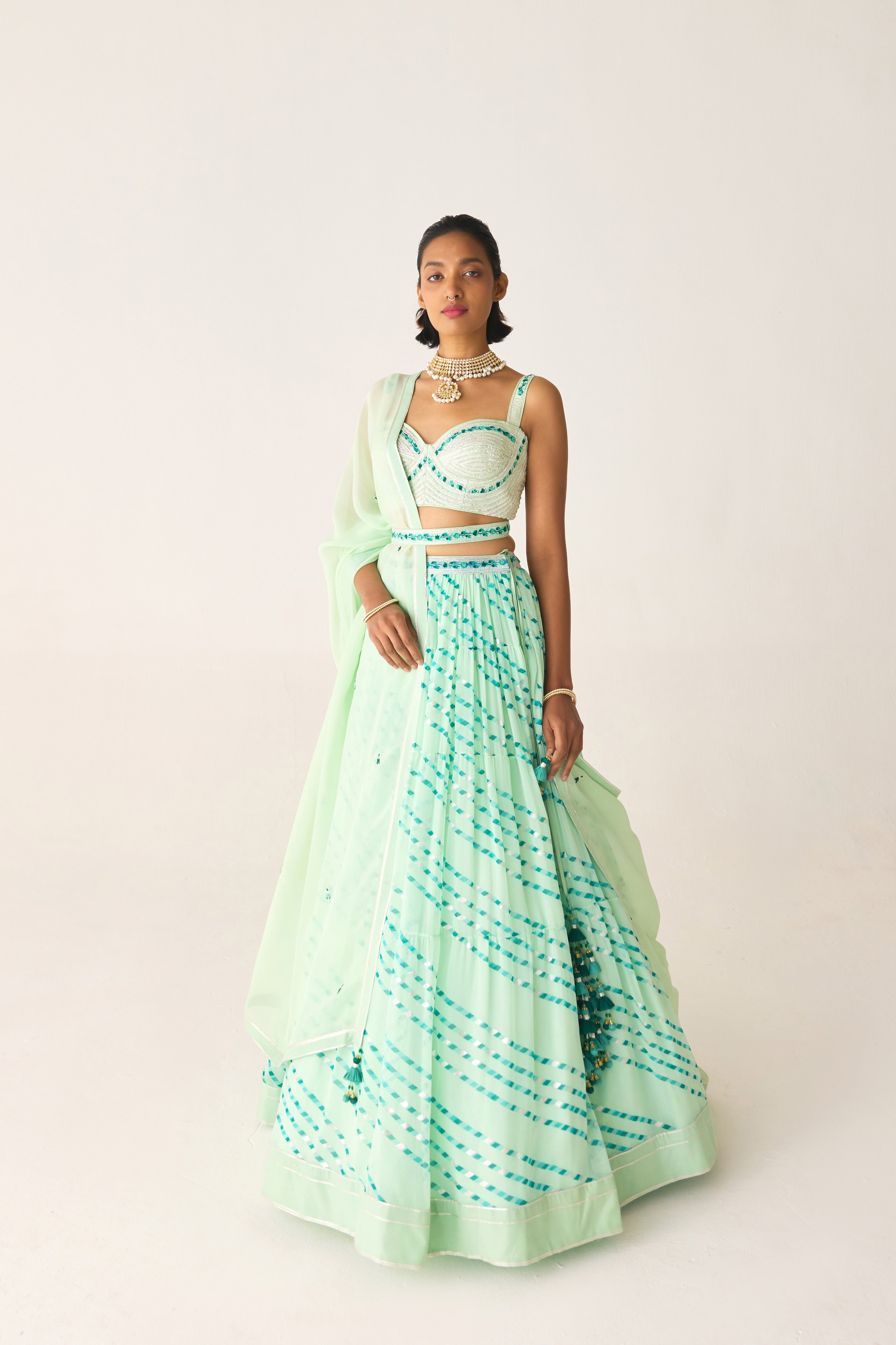 Bay Green Lehenga Set