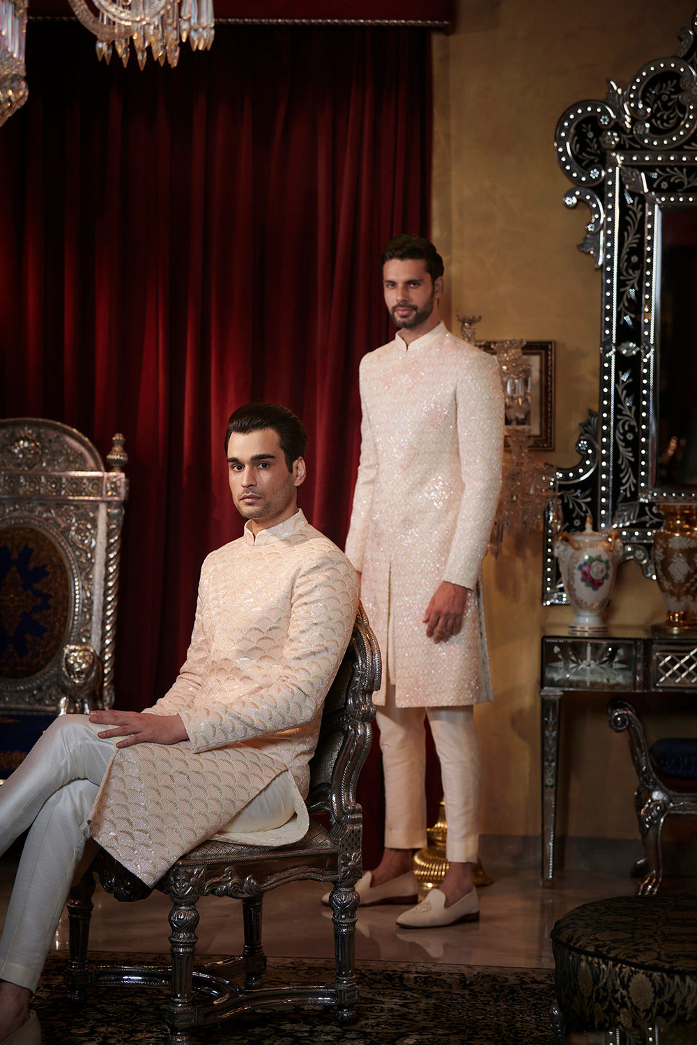 Heavy Cutdana and sequin work sherwani
