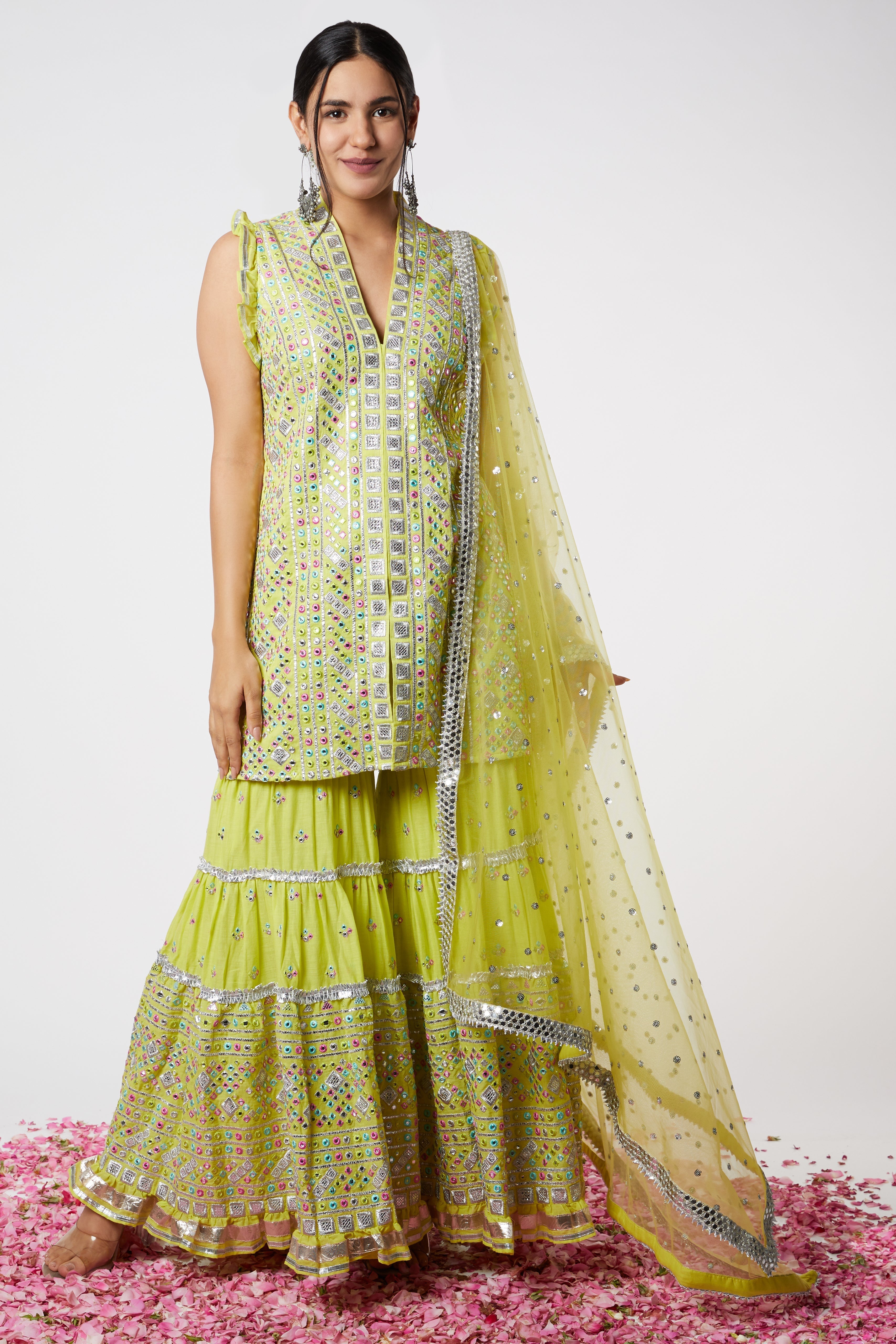 Noor Sleeveless Sharara Set