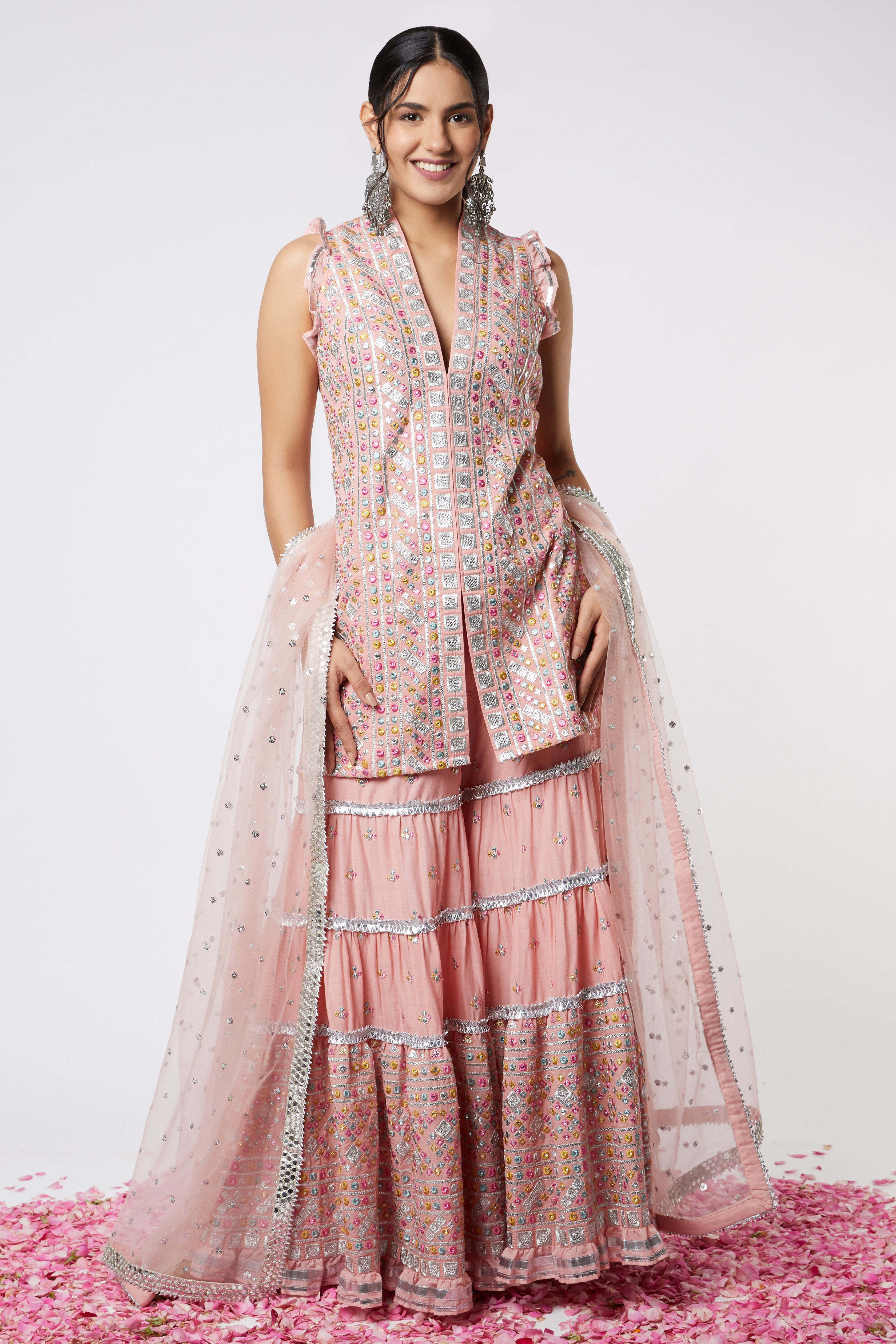 Noor Sleeveless Sharara Set