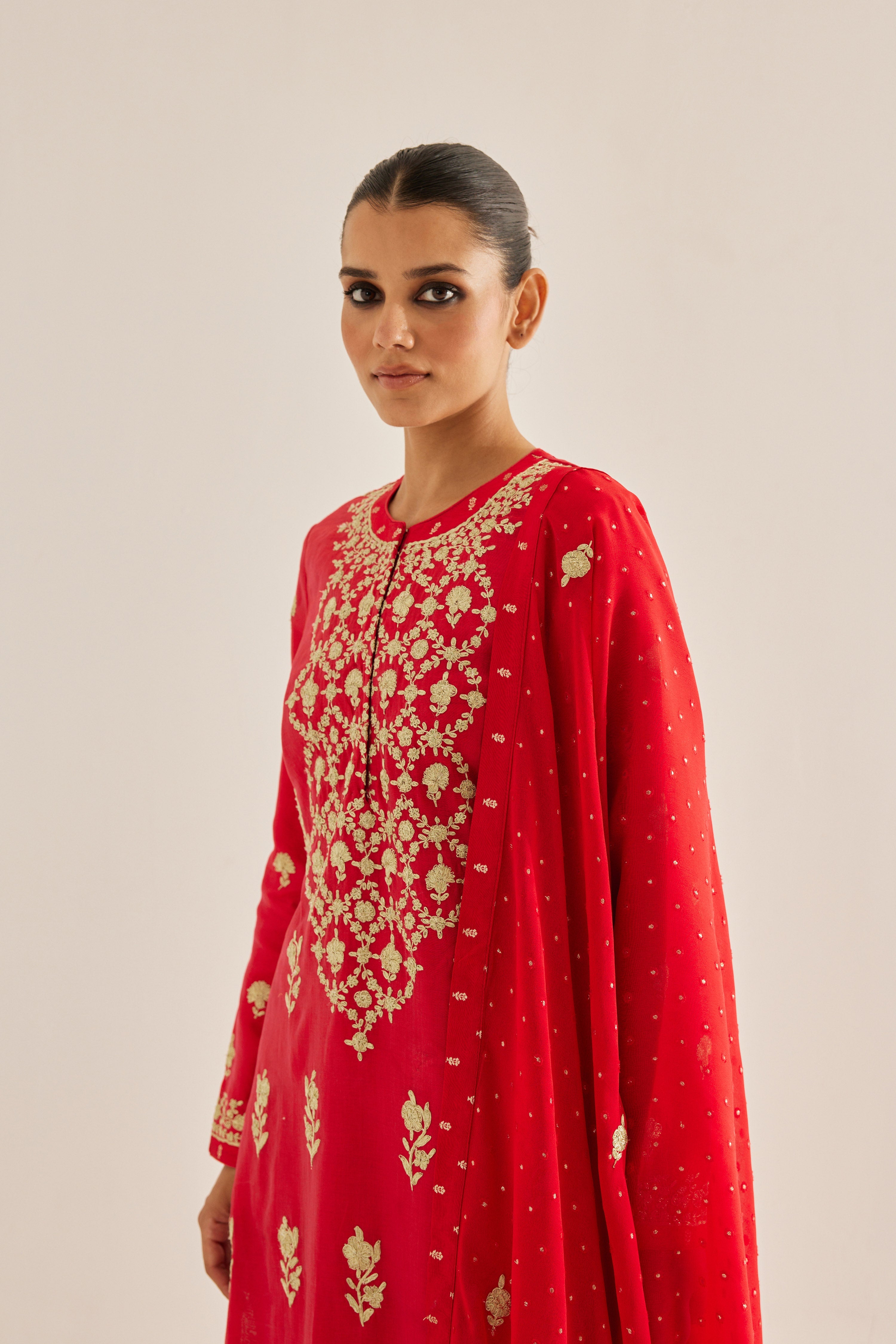 Red Kurta Set