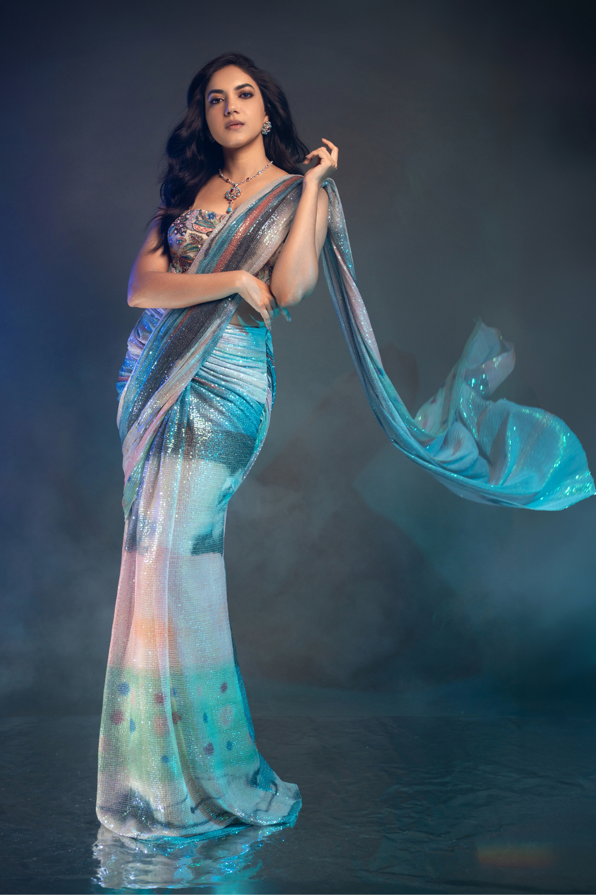 Ritu Varma In Ephesus - Breeze Aurora Sequin Tulle Pre Draped Saree Set