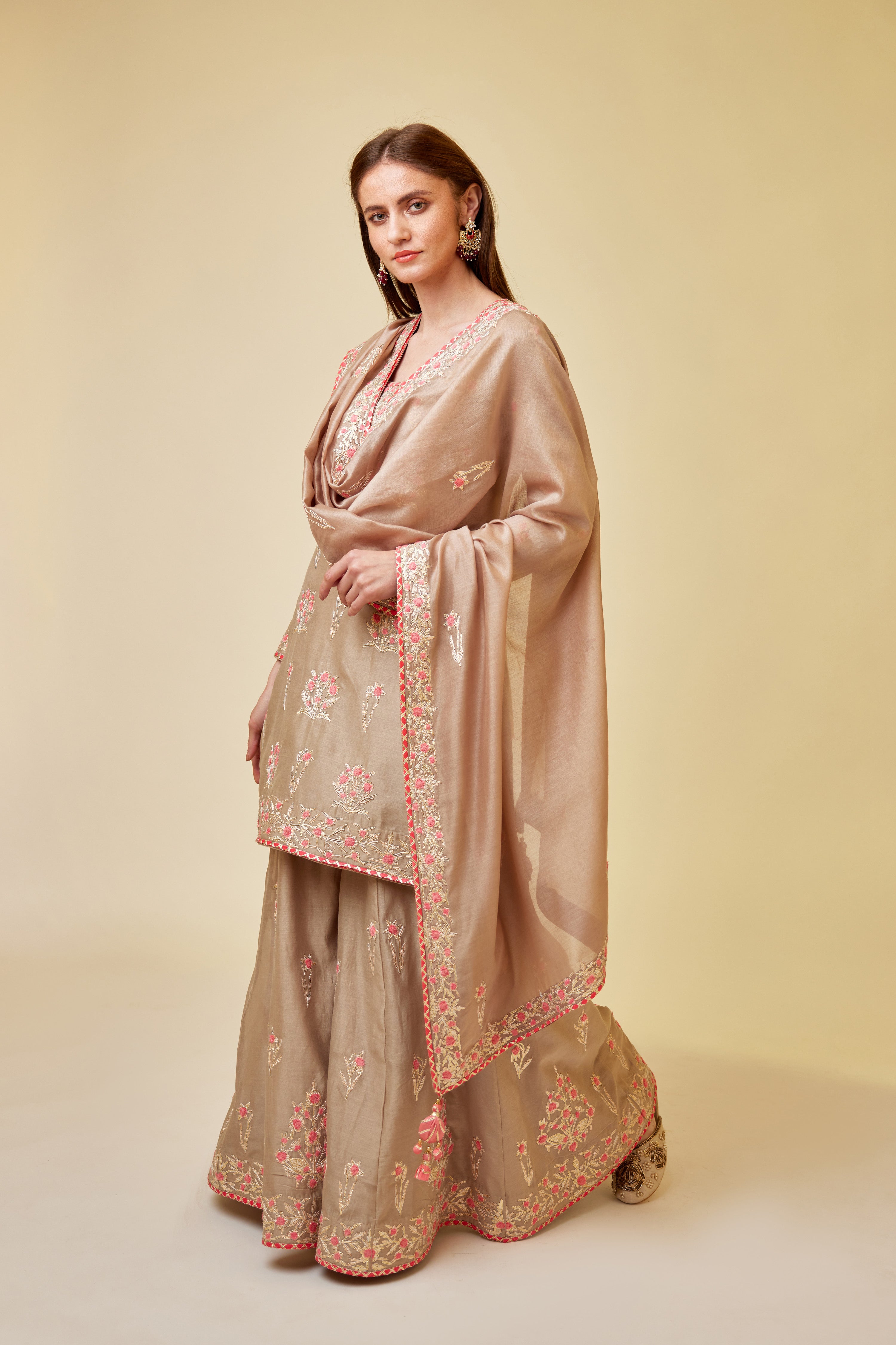 Pebble Neutral Sharara Set