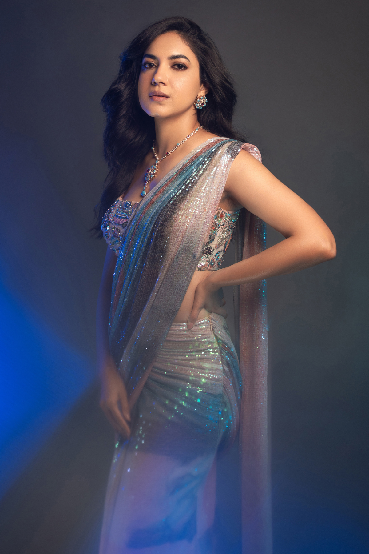 Ritu Varma In Ephesus - Breeze Aurora Sequin Tulle Pre Draped Saree Set